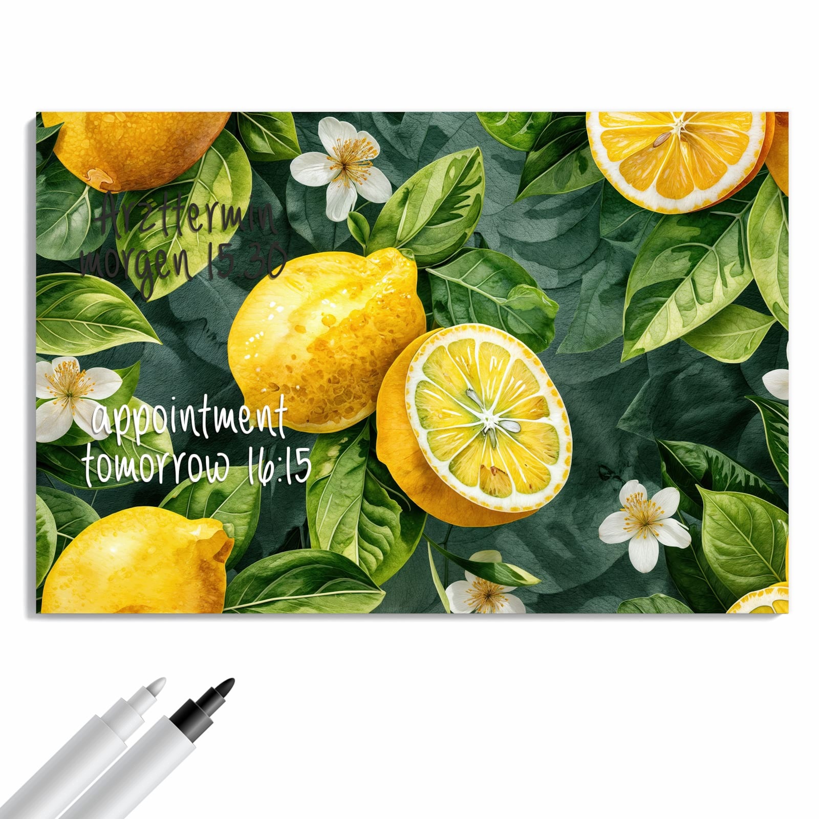 Magnetická tabule Vzor citronový 60 × 40 cm
