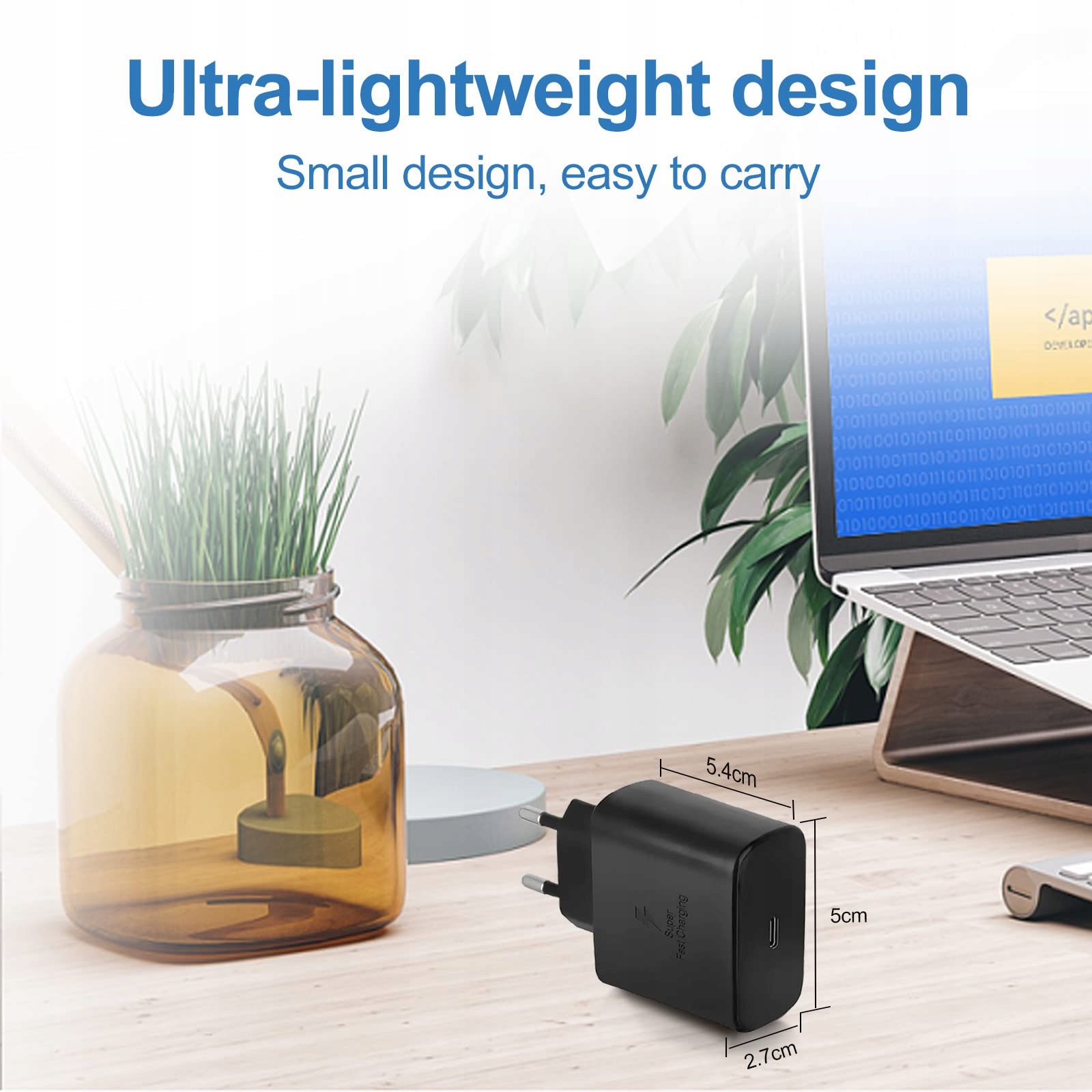 MORELOCO Szybka Ładowarka USB C 25W Z Kablem 2M Do Galaxy i iPhone — miniatura 5