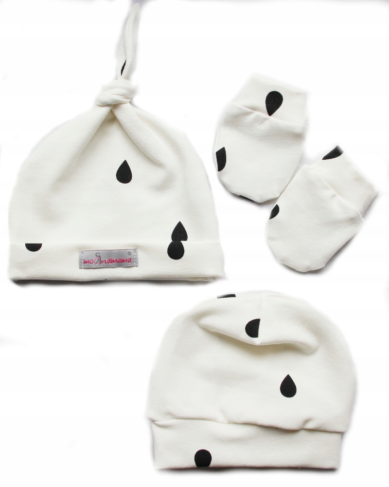 

Zestaw dla Noworodka 2xczapka+łapki Polska