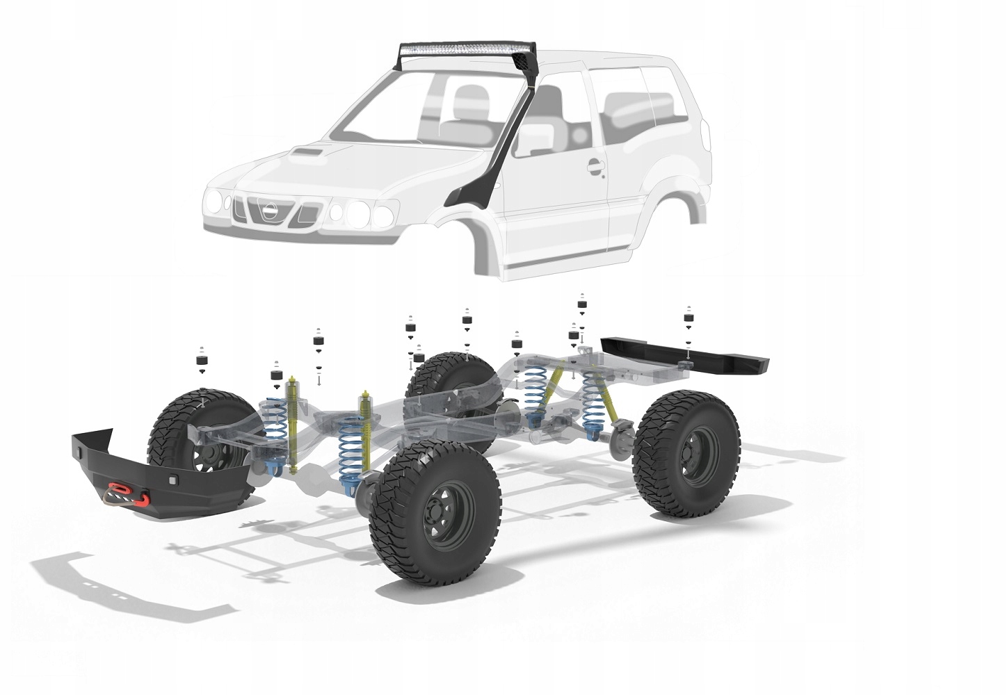 Подъем тела 25мм подъем 1кал Ниссан Террано ИИ Р20 3д