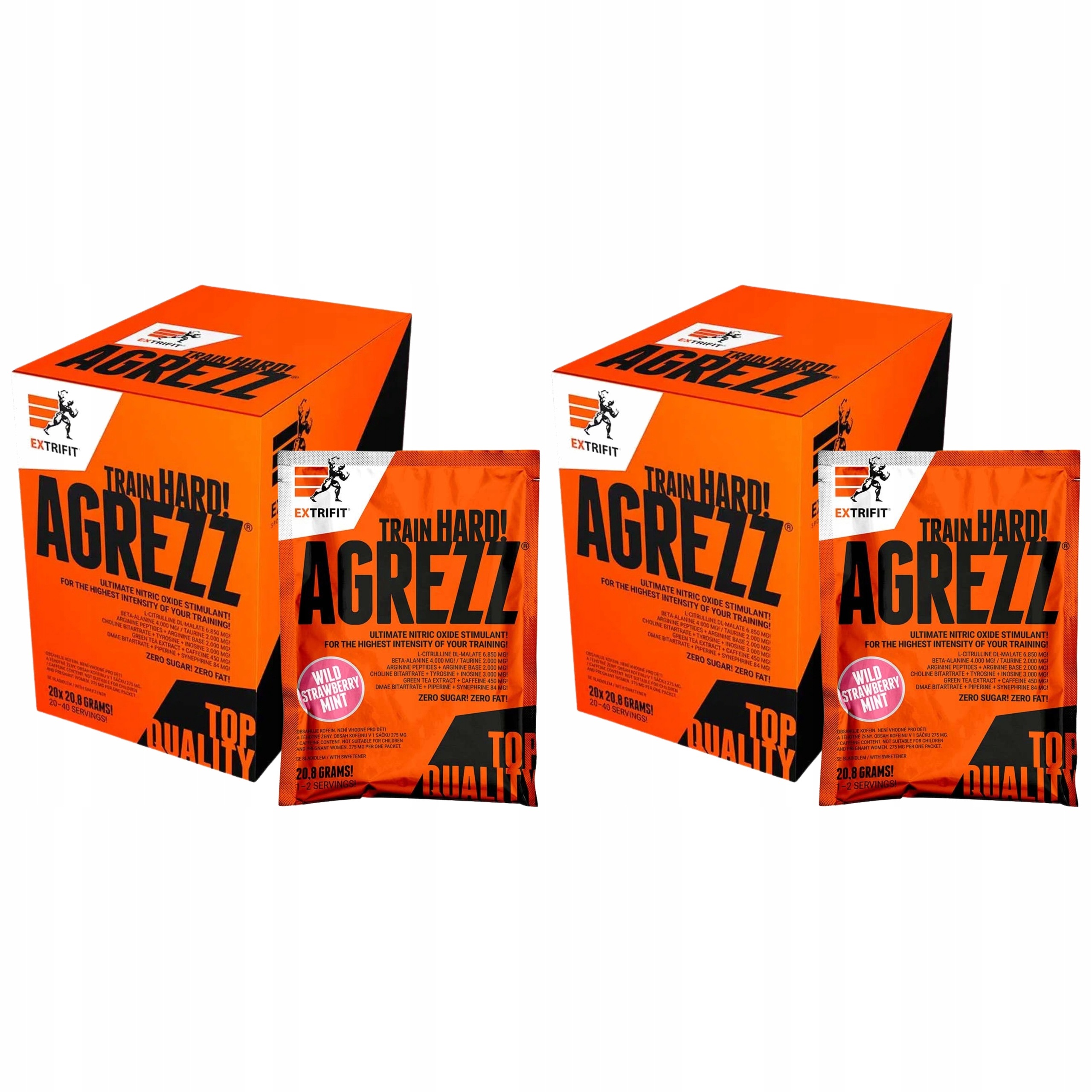 2x Pre-Workout Trénink Energie Pumpa Síla 8850 mg Citrulin Extrifit