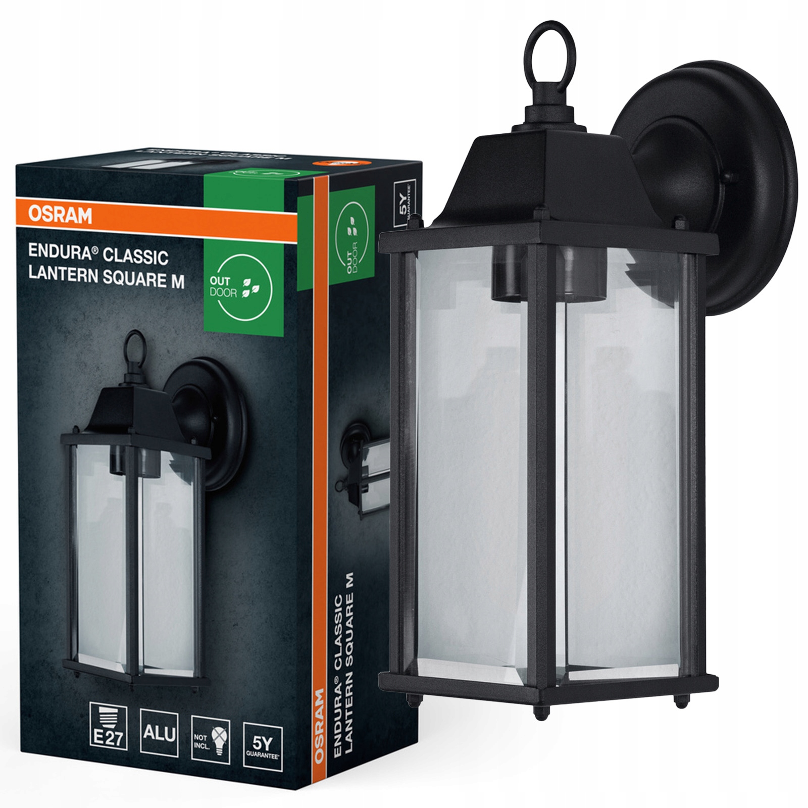 Zahradní nástěnné svítidlo Lampa Venkovní lampa E27 Černá IP43 Endura Osram
