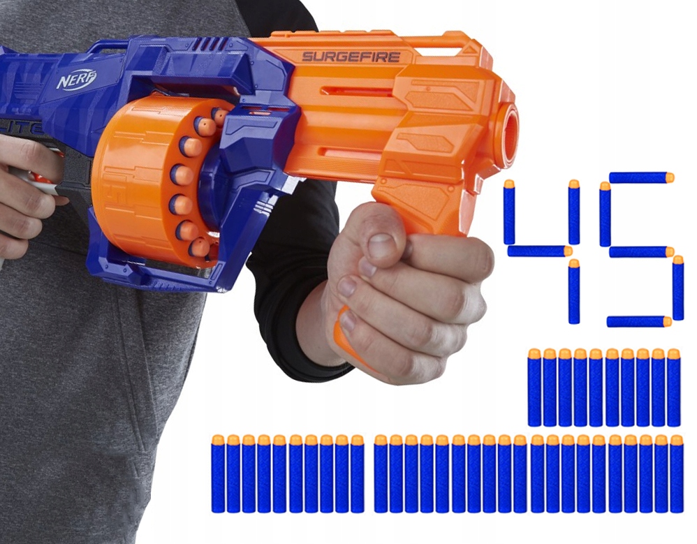 NERF SURGEFIRE OBRACANY MAGAZYNEK 30x STRZAŁKI Materiał plastik
