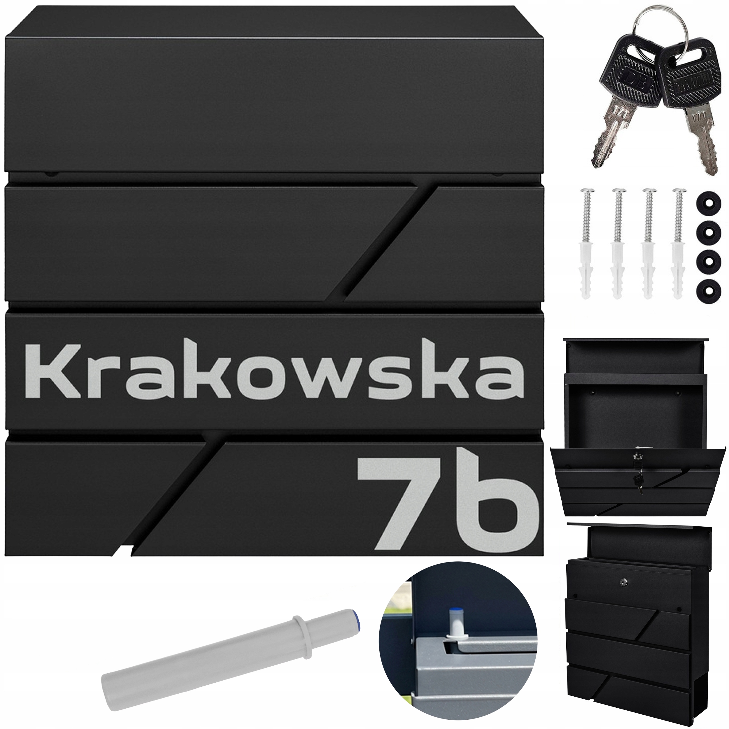 Poštovní Schránka Modern Černá Vzor Nápis