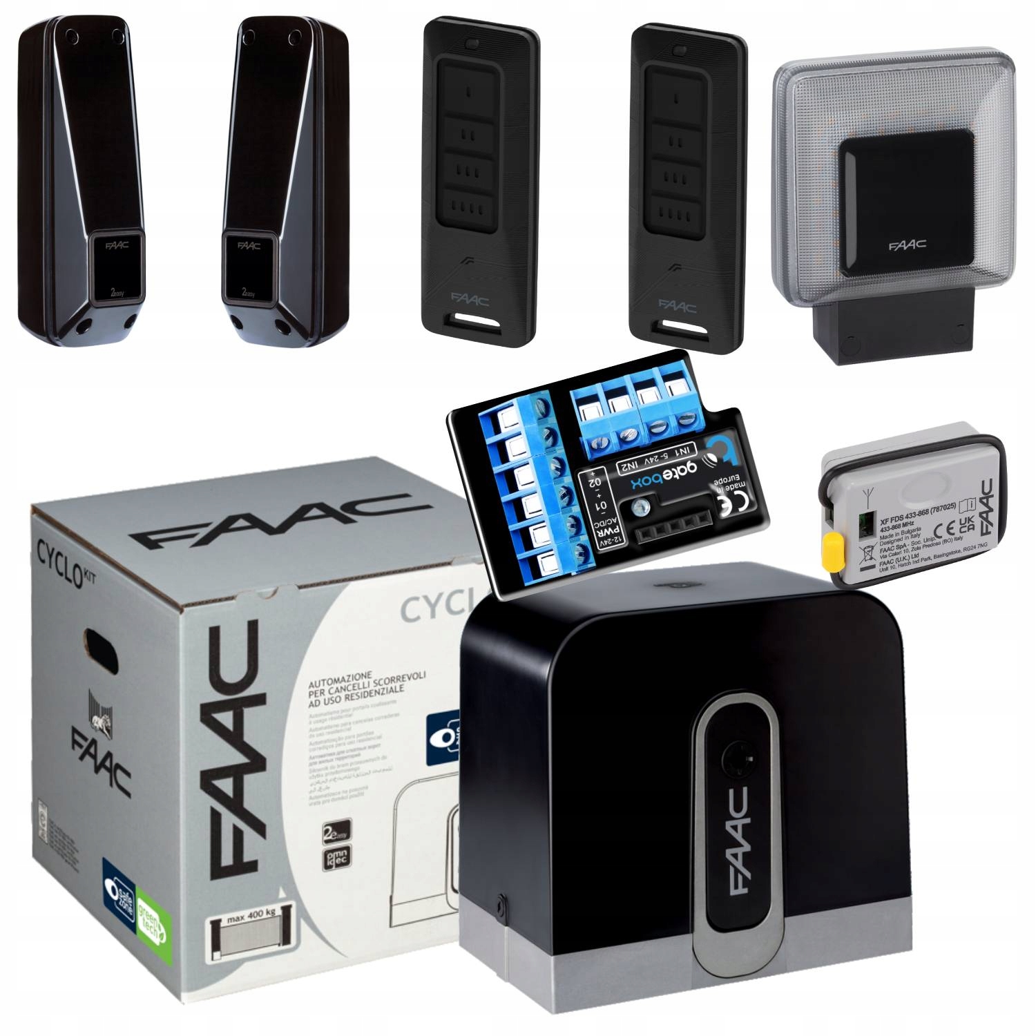 Faac Cyclo C721+ Modul WiFi Lampa+ Pilot 2ks pohon posuvné brány