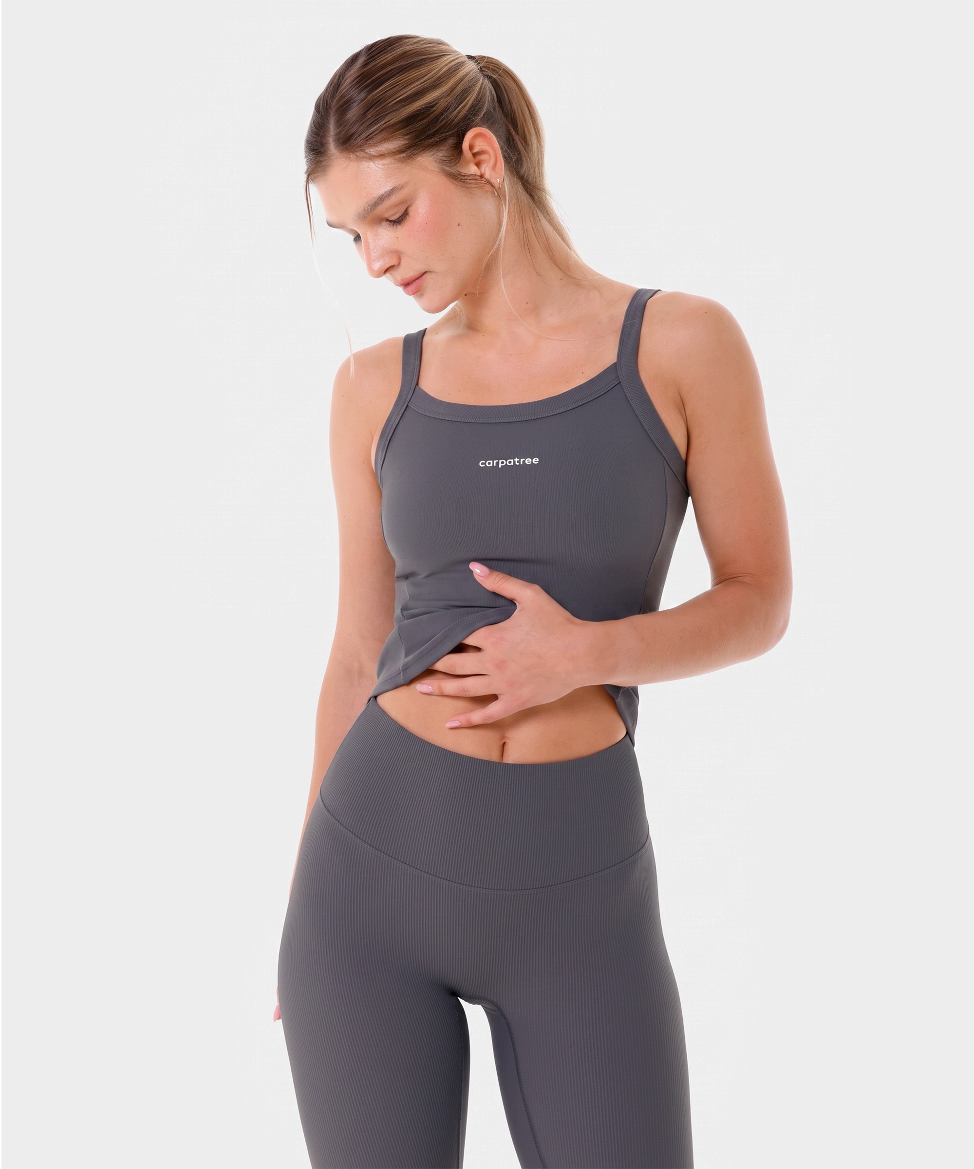 Dámský top Carpatree Rib Profile Fitted Tank Shade Grey velikost S
