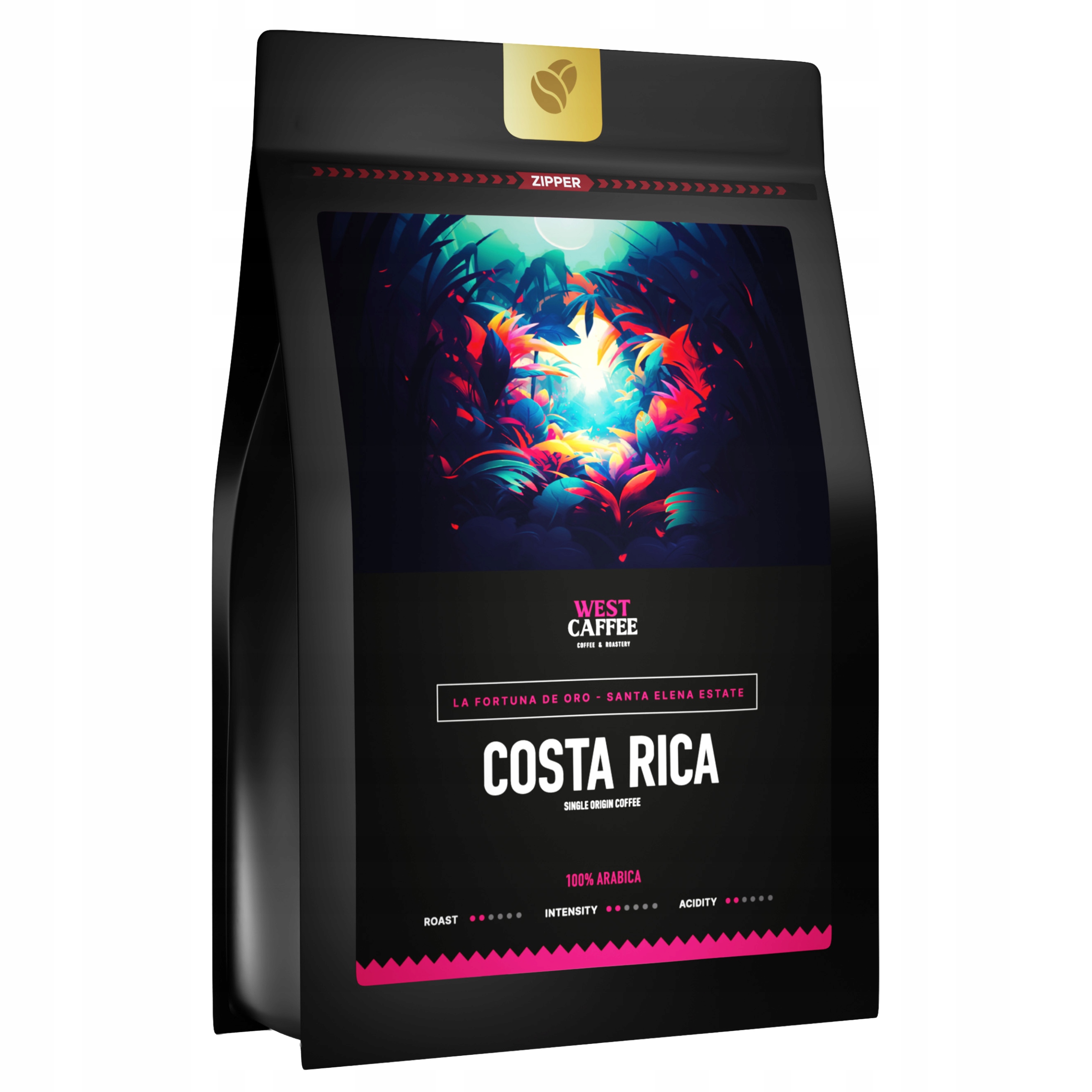 Levně Káva zrnková Kostarika 250 g Čerstvě pražená 100% Arabica La Fortuna de Oro