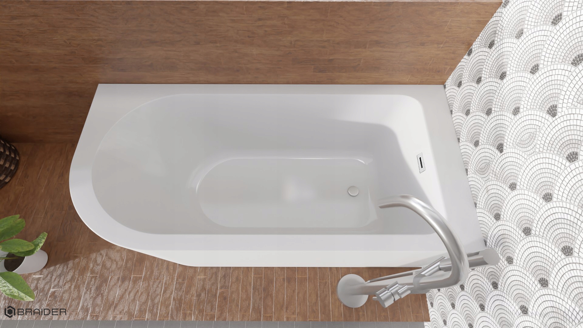 BRAIDER Wanna wolnostojąca narożna dościenna RESTIA LEWA 160 cm biała Kod producenta RESTIA NAROŻNA L/R 074