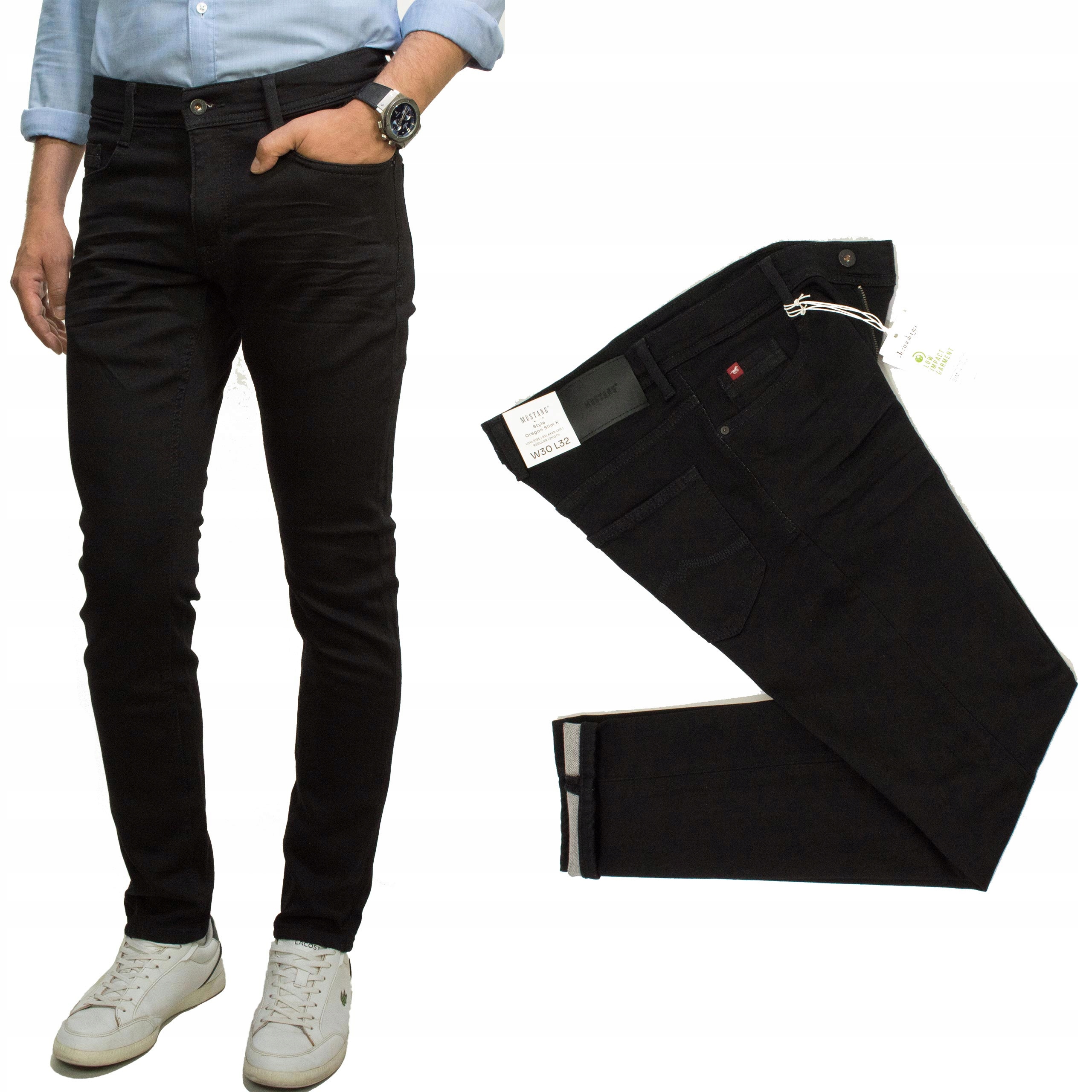 Mustang Oregon Slim K Black Rook 902 pánské džínové kalhoty W33 L30