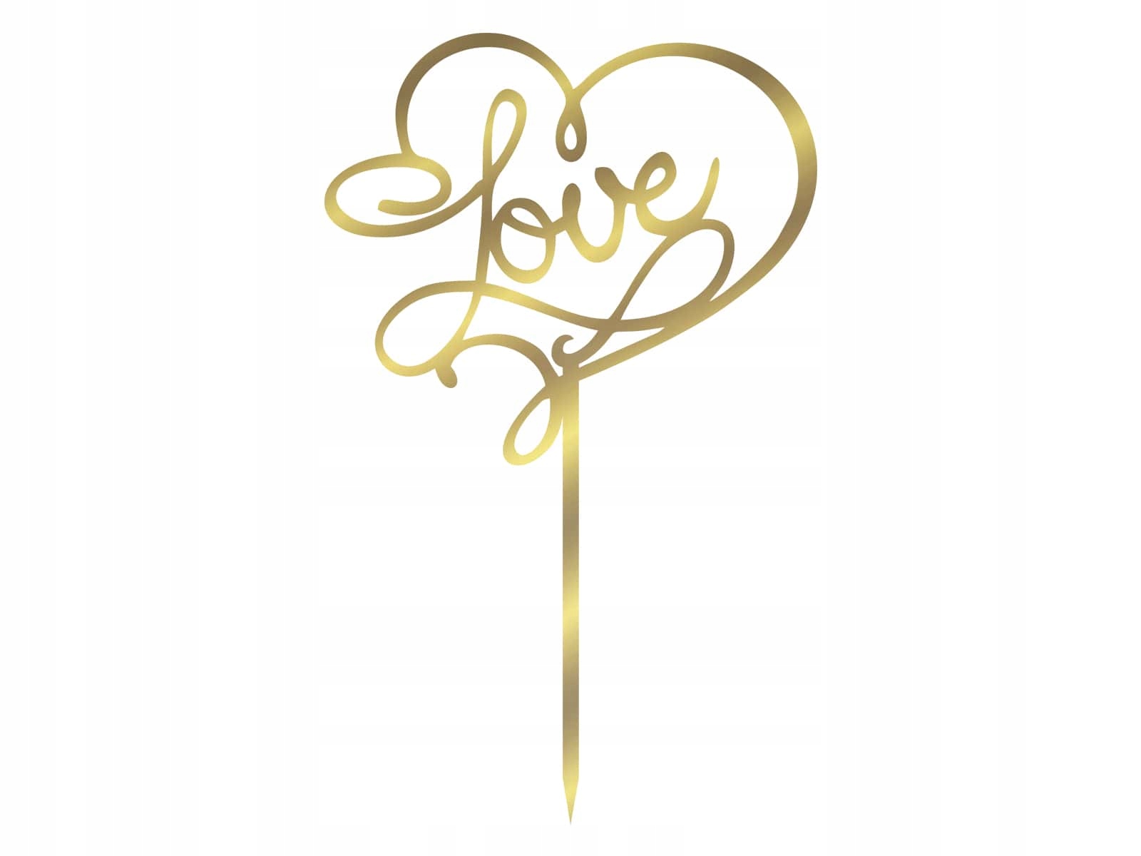 

Topper na tort Love złoty 15x9,5cm Wesele plexi