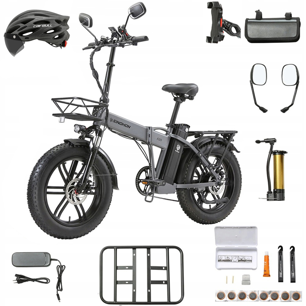 Pojazd elektrický Sinohon A20 1000W 48V/22Ah 45km/h 20" Shimano 7S Z Tacką