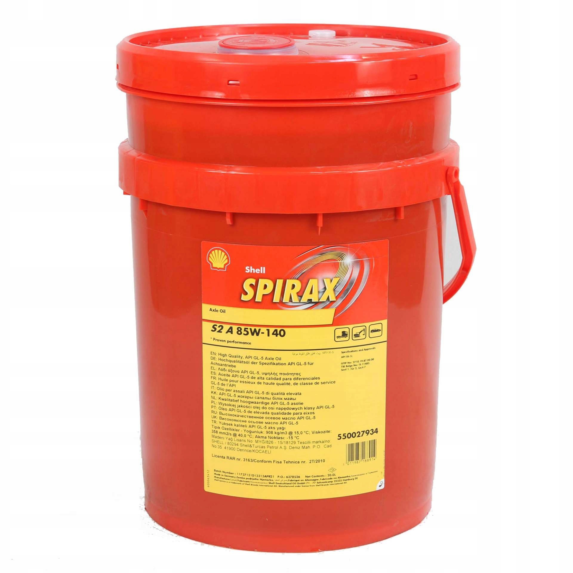 Prevodový olej Shell Spirax S2 A 85W-140 20L