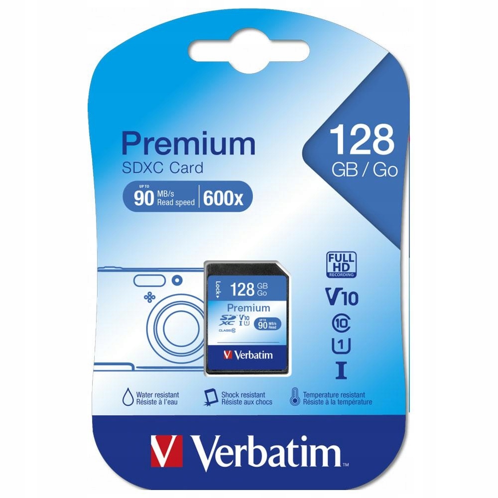 Verbatim Karta Premium U1 Sdxc 128GB V10 czarny/black 44025