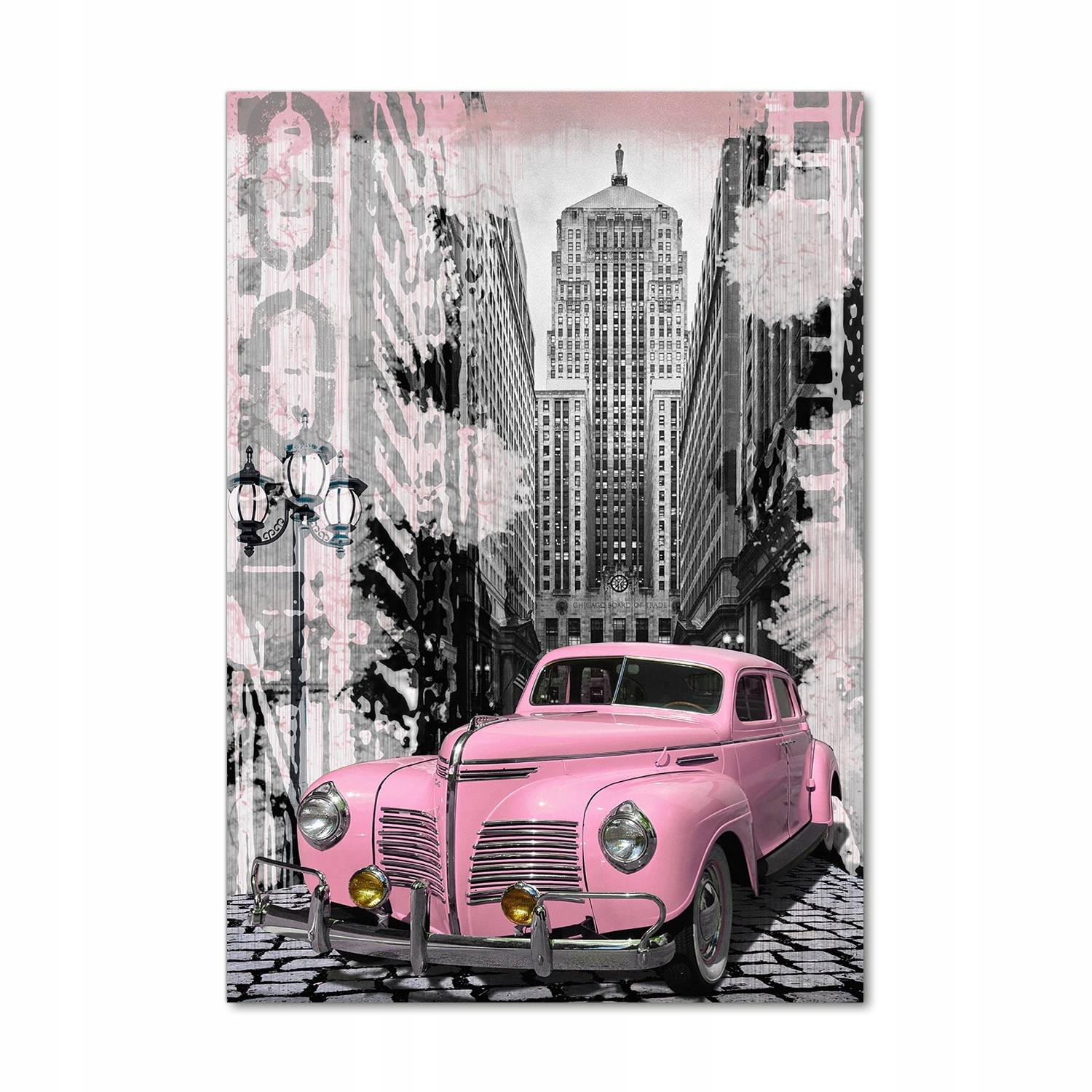 

Nowoczesny fotoobraz akrylowy Różowe auto 70x100cm