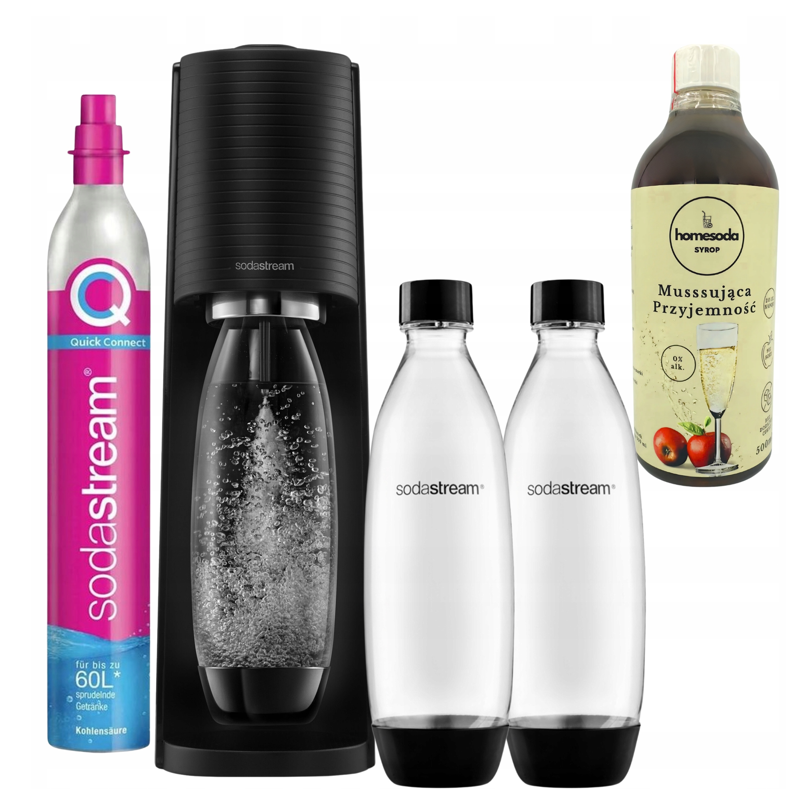 Saturátor SodaStream Terra na sýtenie vody, 2 fľaše sirup, chuť šampanského