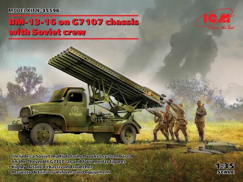 BM-13-16 na podvozku G7107 sovětskou posádkou 1:35