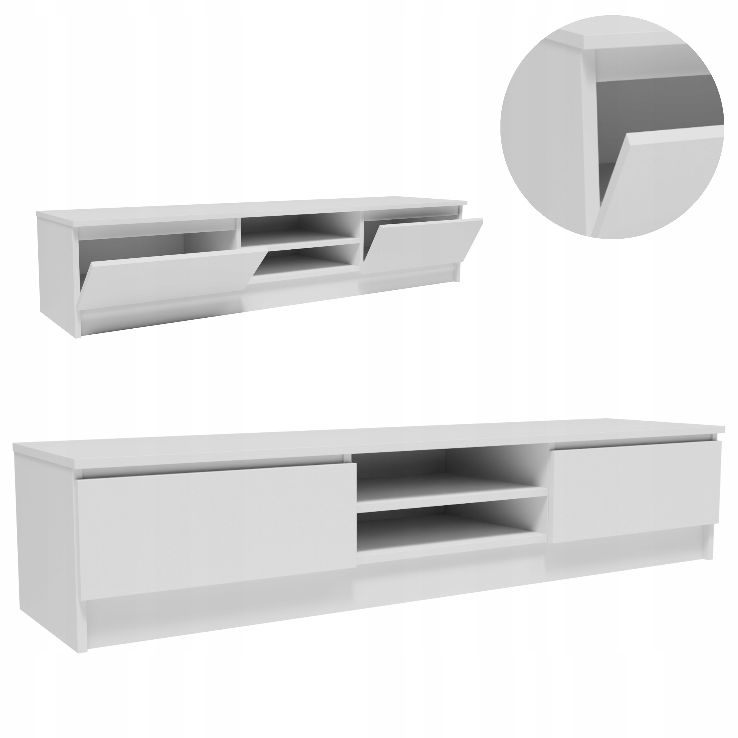 Rtv skříňka 2D1P160BIA bílá 160 cm velký stolek pod televizor komoda regál