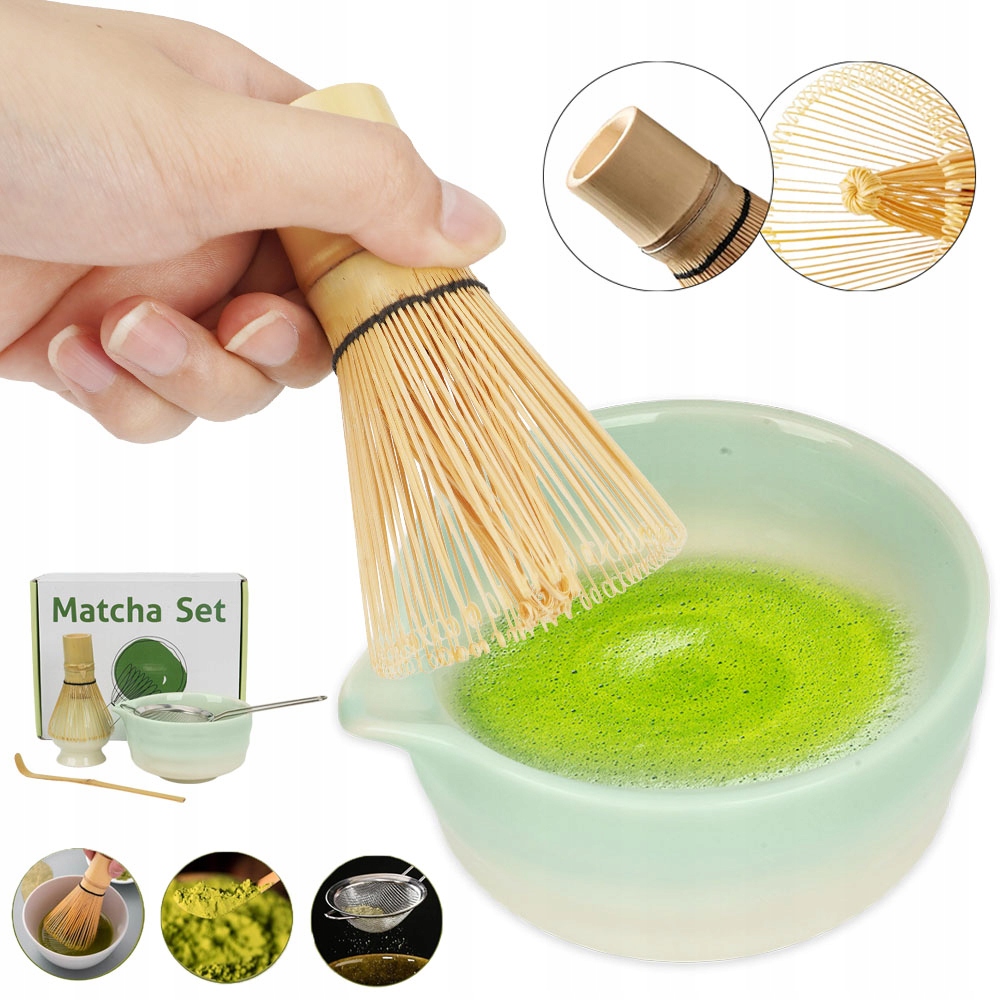 Levně Sada pro Matcha Keramická Gradient Zelená Tradiční a moderní styl