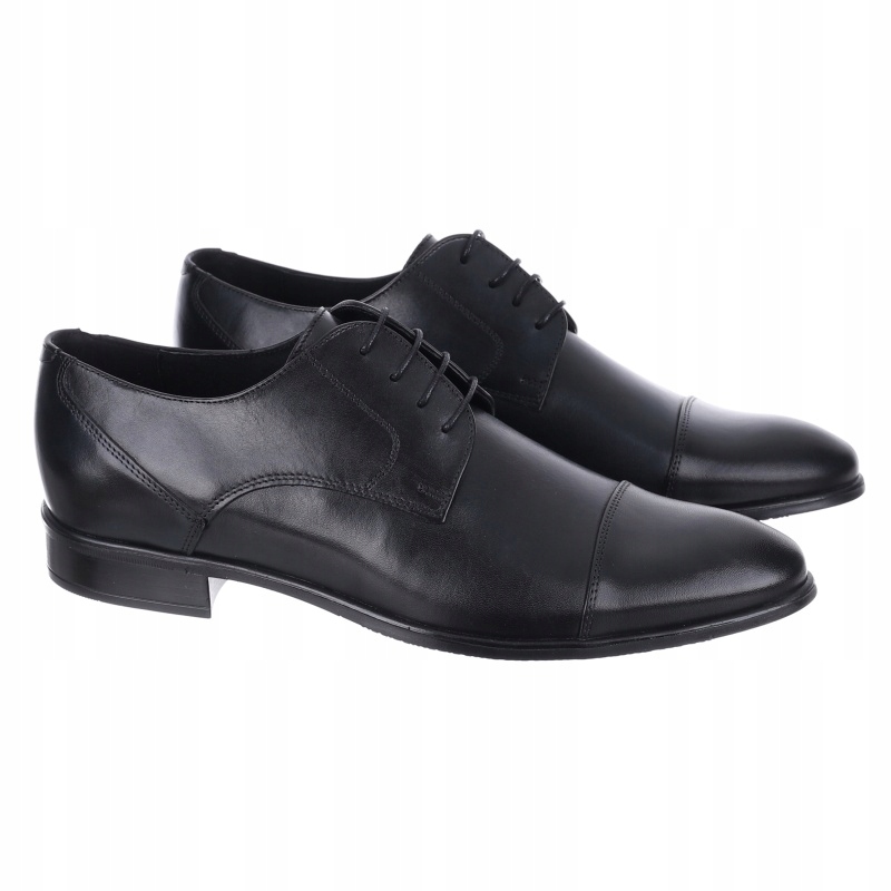 Pánské elegantní kožené polobotky Trio 3608-01-A-01-0 černé Kůže VEL.40