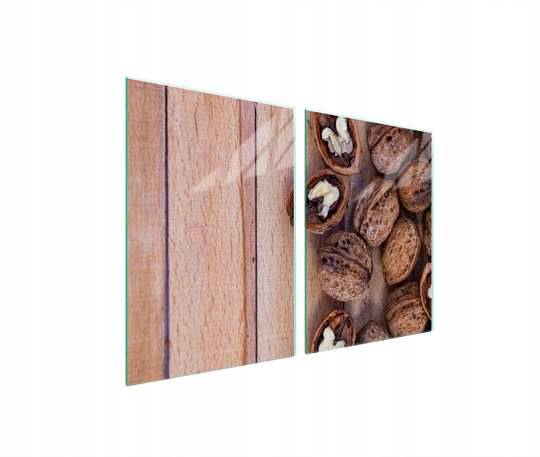 Skleněná Ochranná Deska Do Kuchyně 2x45x52 Ořechy Tvrzené Sklo