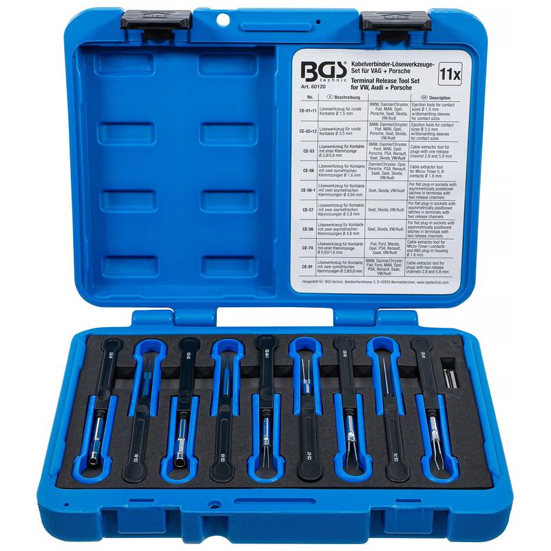 Sada nářadí pro rozpojování elektrických konektorů Vag Porsche, Bgs 60120