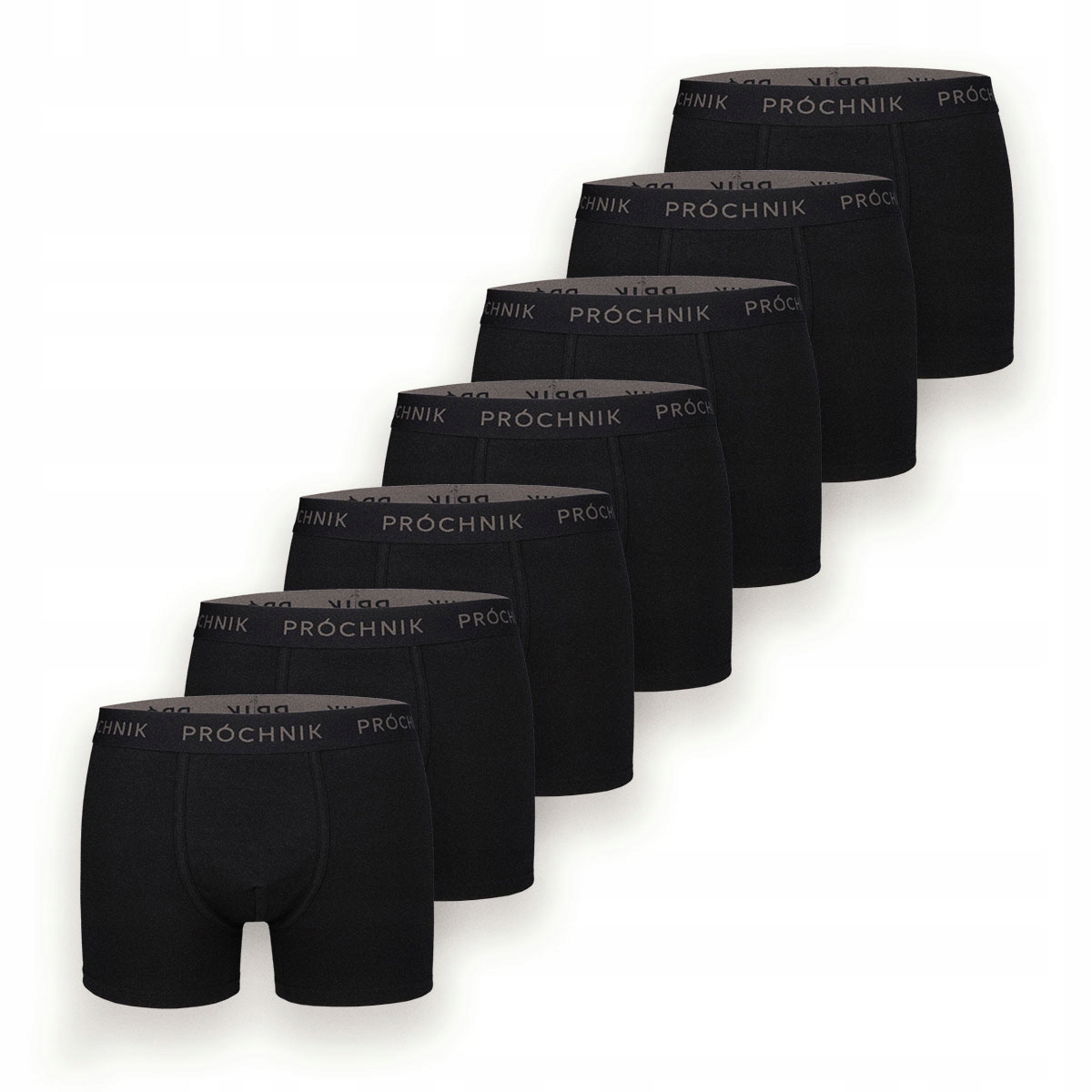 Bokserki Męskie Bawełniane Majtki Czarne 7-Pak Próchnik PM15 XXL
