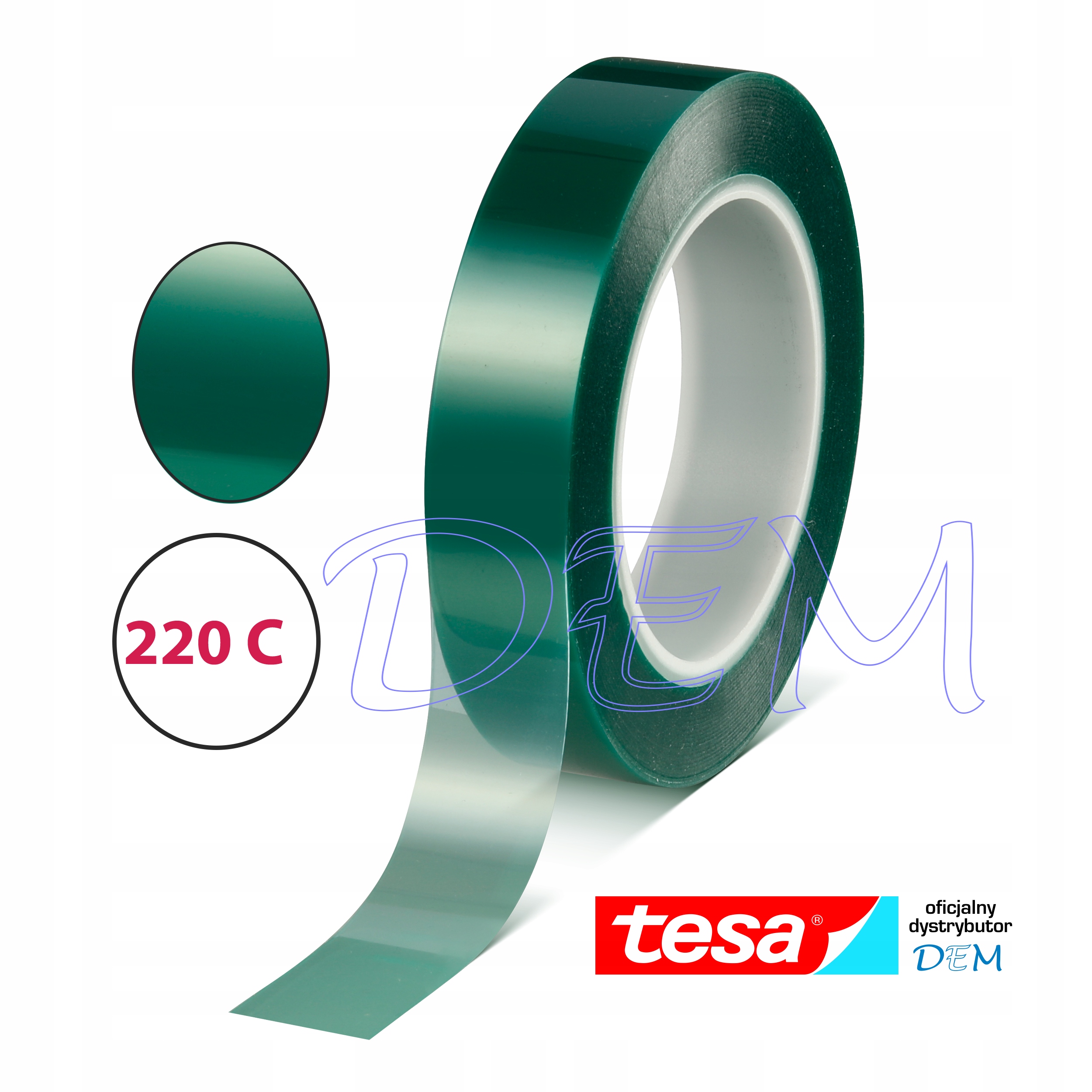 TAŚMA MASKUJĄCA wysokotemperaturowa PET do 220 C 10mmx 66m - TESA 50600