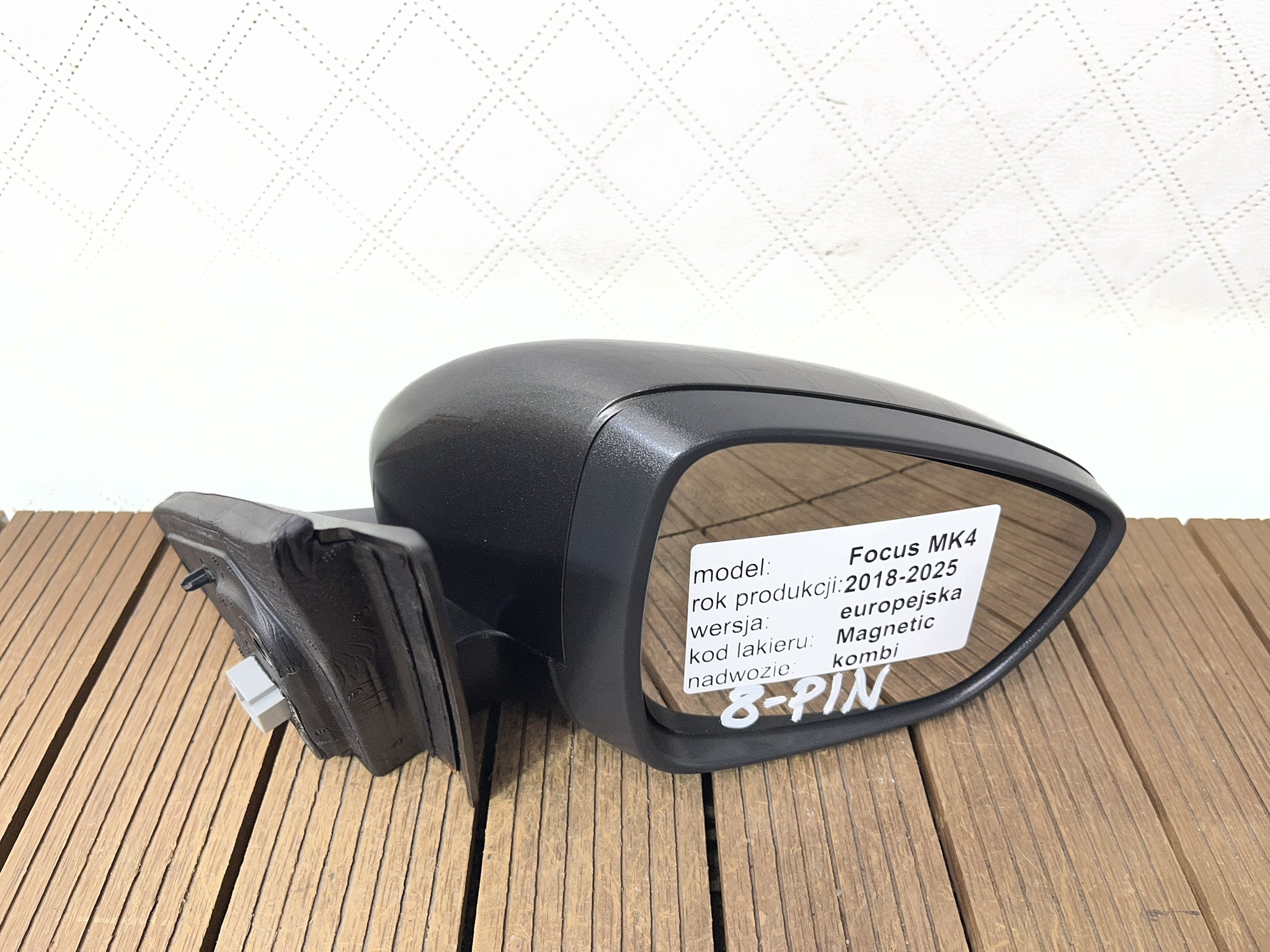 FORD FOCUS MK4 18-22 mirror right 8-PIN colour ND MAGNETIC GREY OE