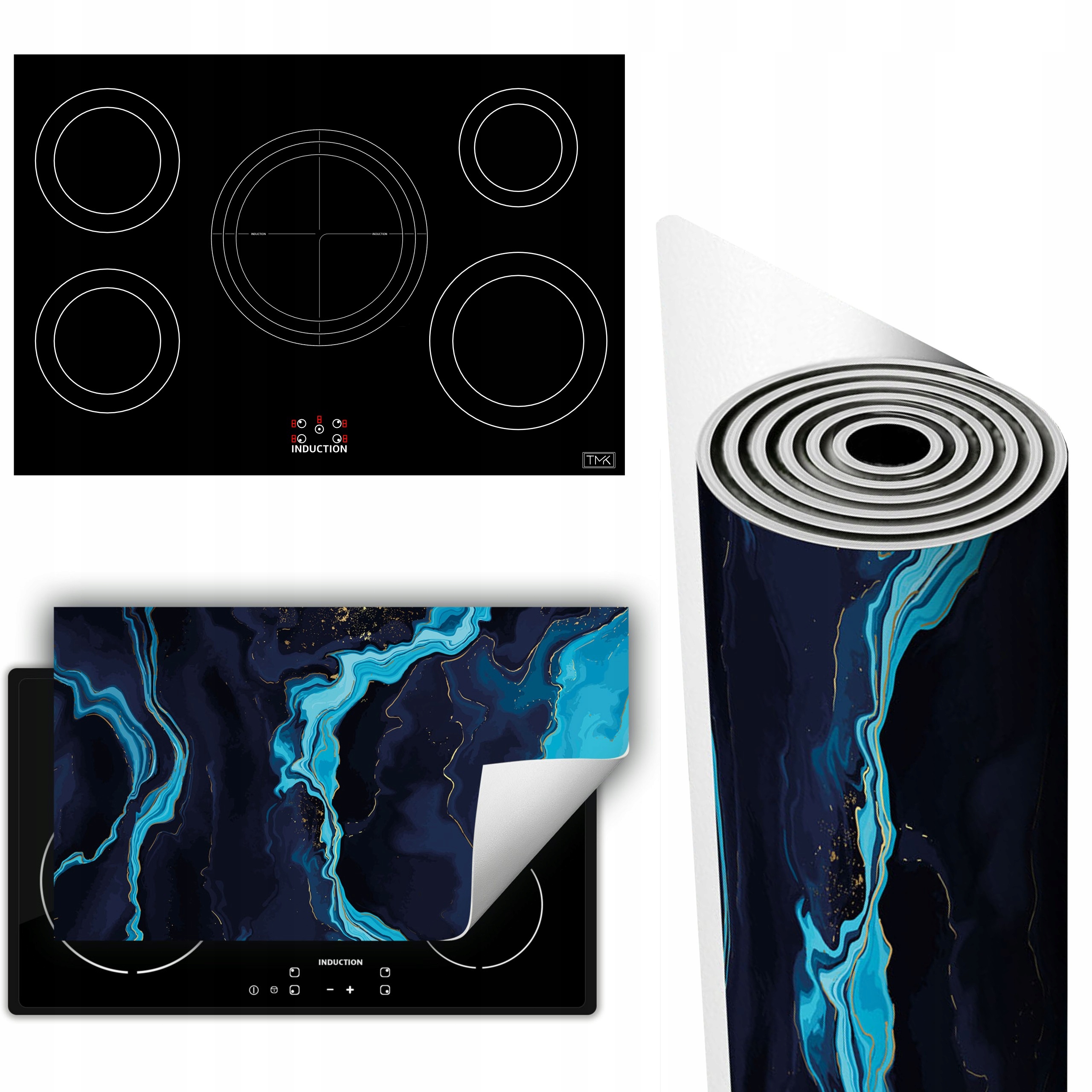 Vinylová Podložka Ochrana Kuchyňské Desky 90x52 Granátová mramor