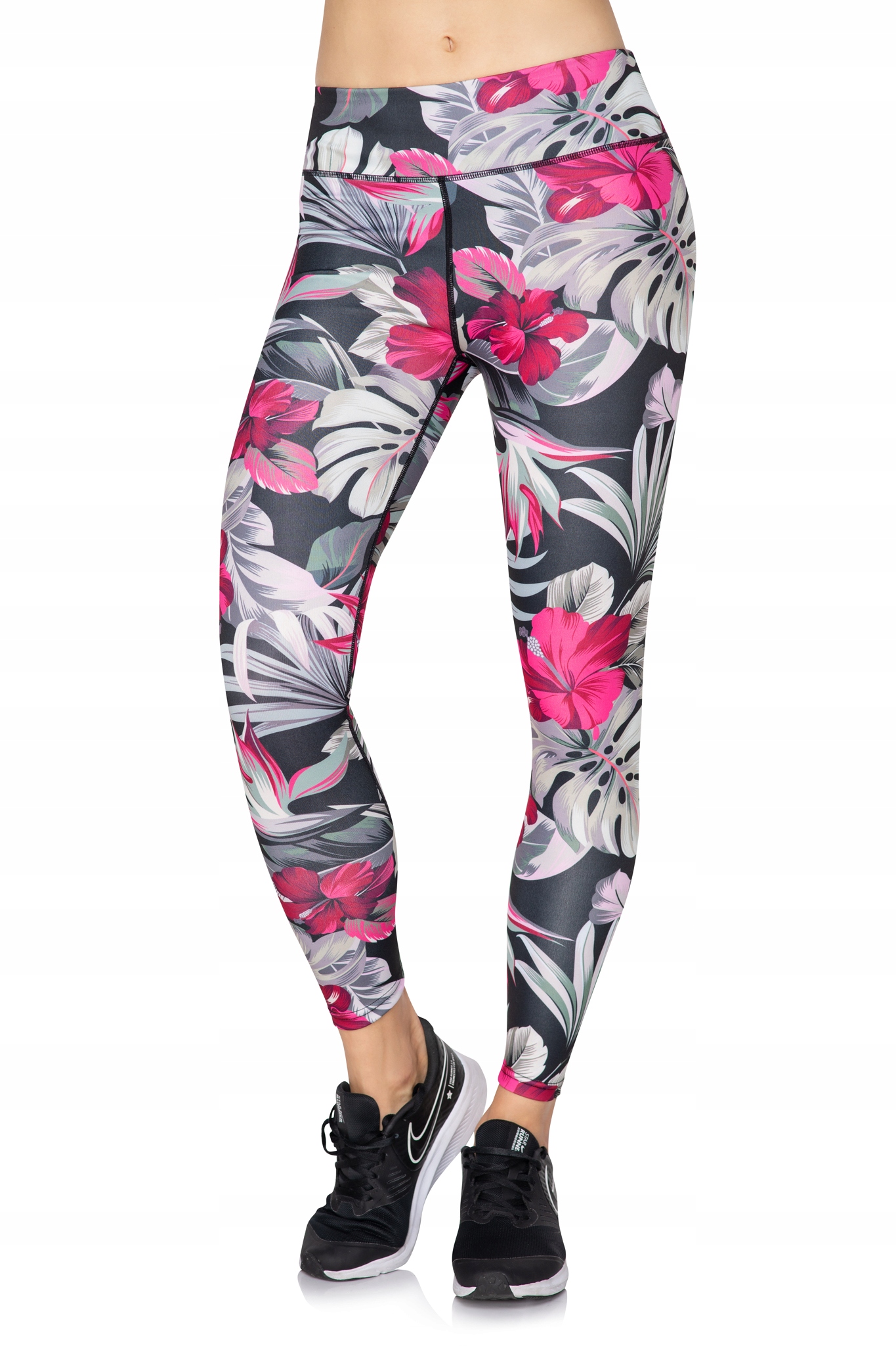 LEGGINSY SPORTOWE FITNESS JOGA LIŚCIE SM01 L