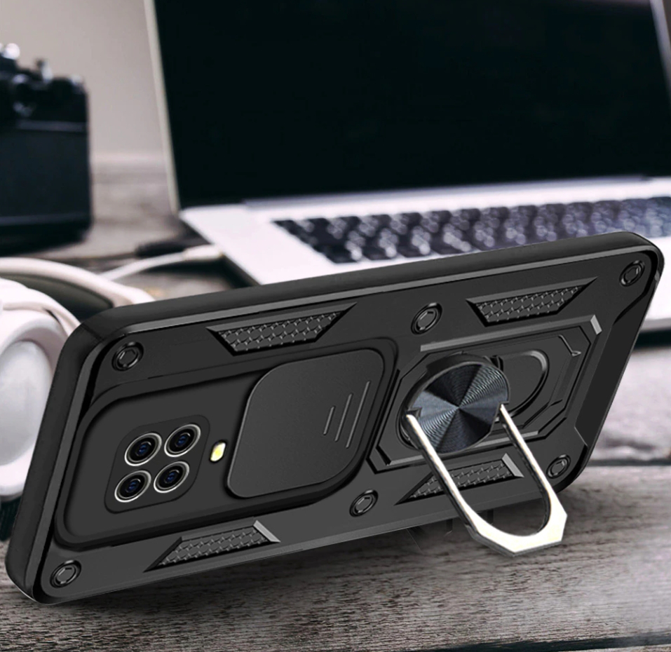 ETUI SLIDE RING DO XIAOMI REDMI NOTE 9 +SZKŁO Dedykowany model XIAOMI REDMI NOTE 9