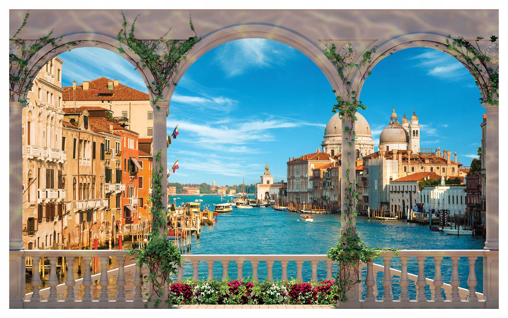 Fototapeta Benátky Grand Canal architektura květiny vinylová 416x254 lepidlo