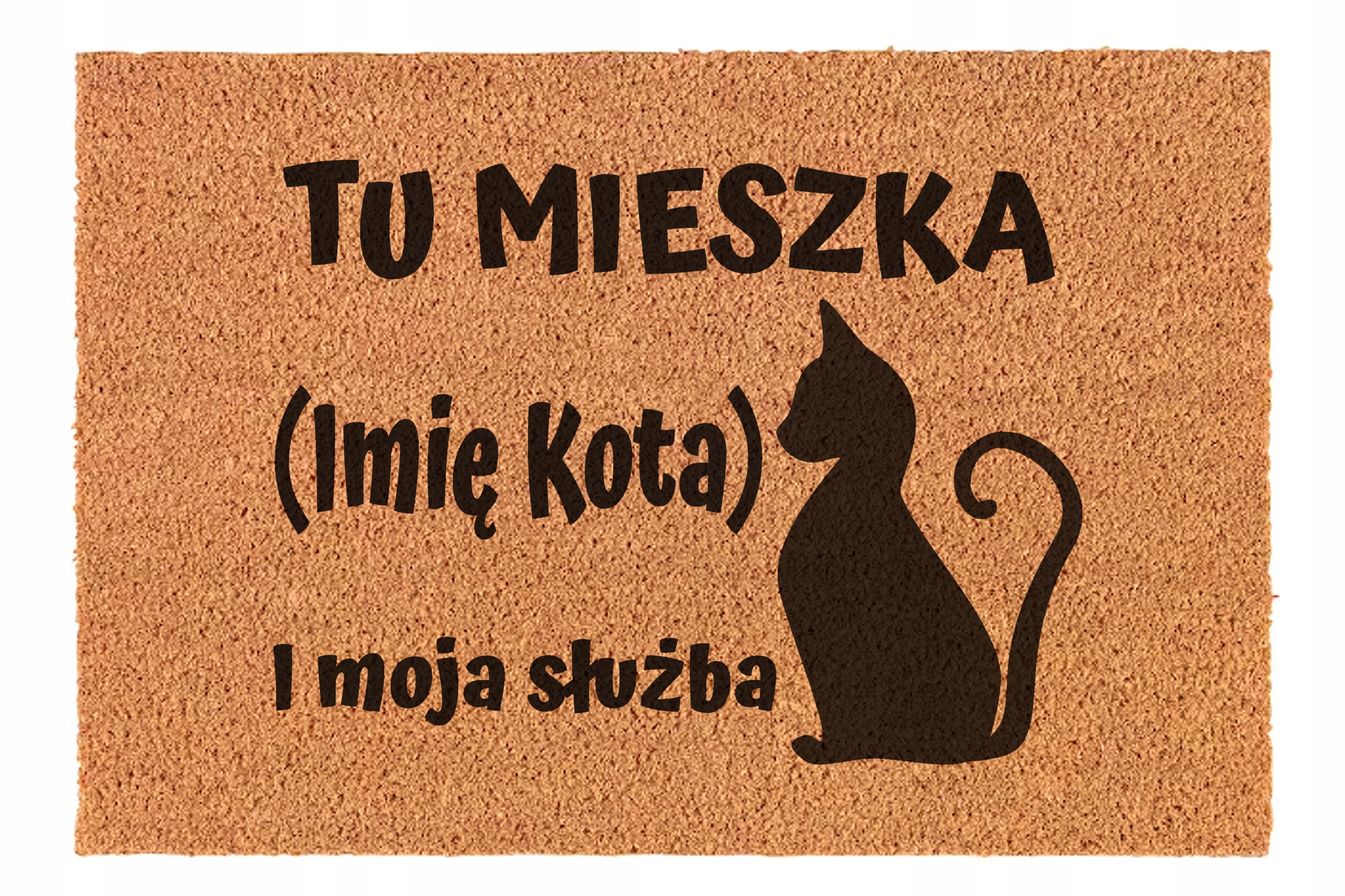 

Wycieraczka Tu Mieszka Kot I Służba 40x60 Kokosowa