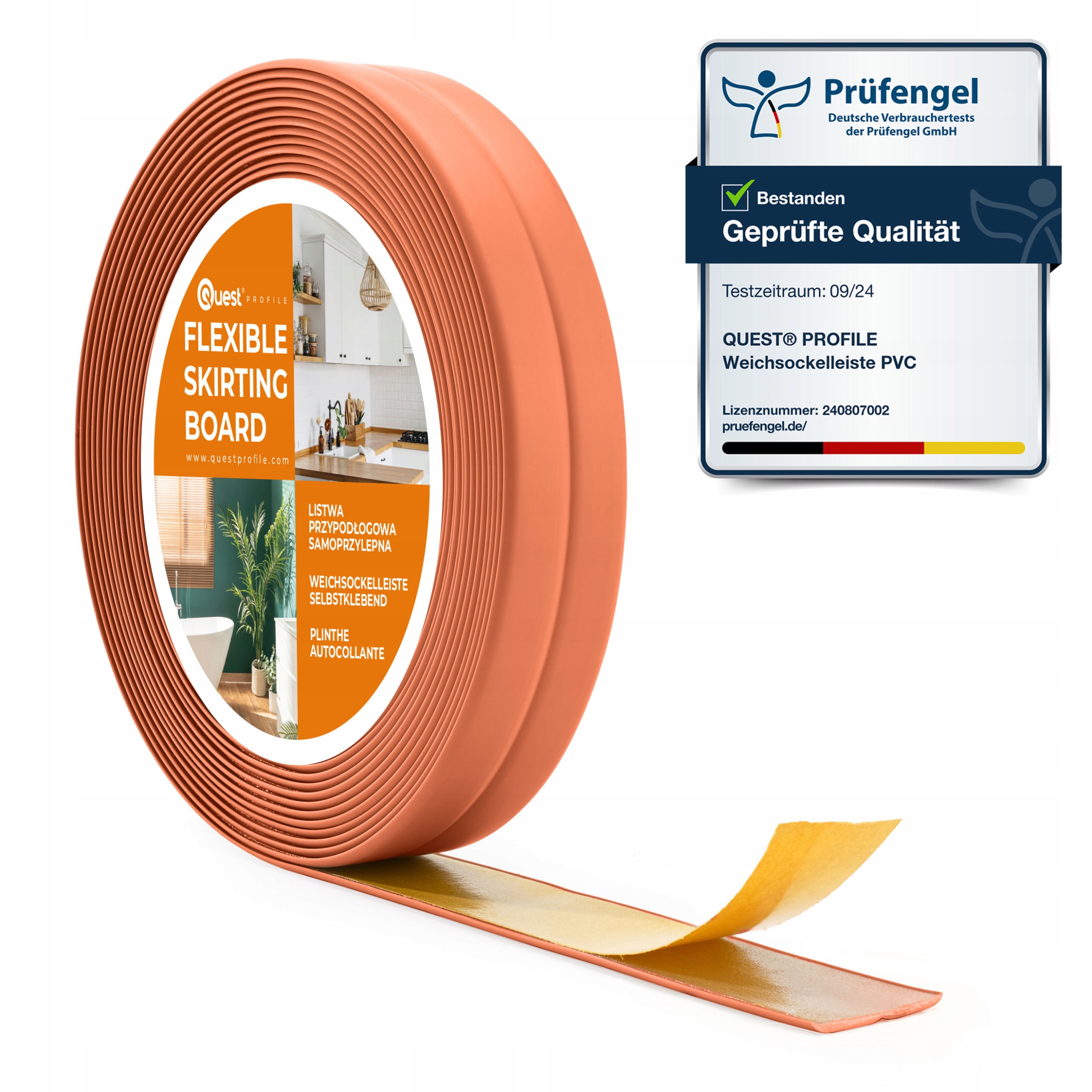 Pvc samolepiaca dokončovacia lišta Pvc 10/10, tehlová, 5 m