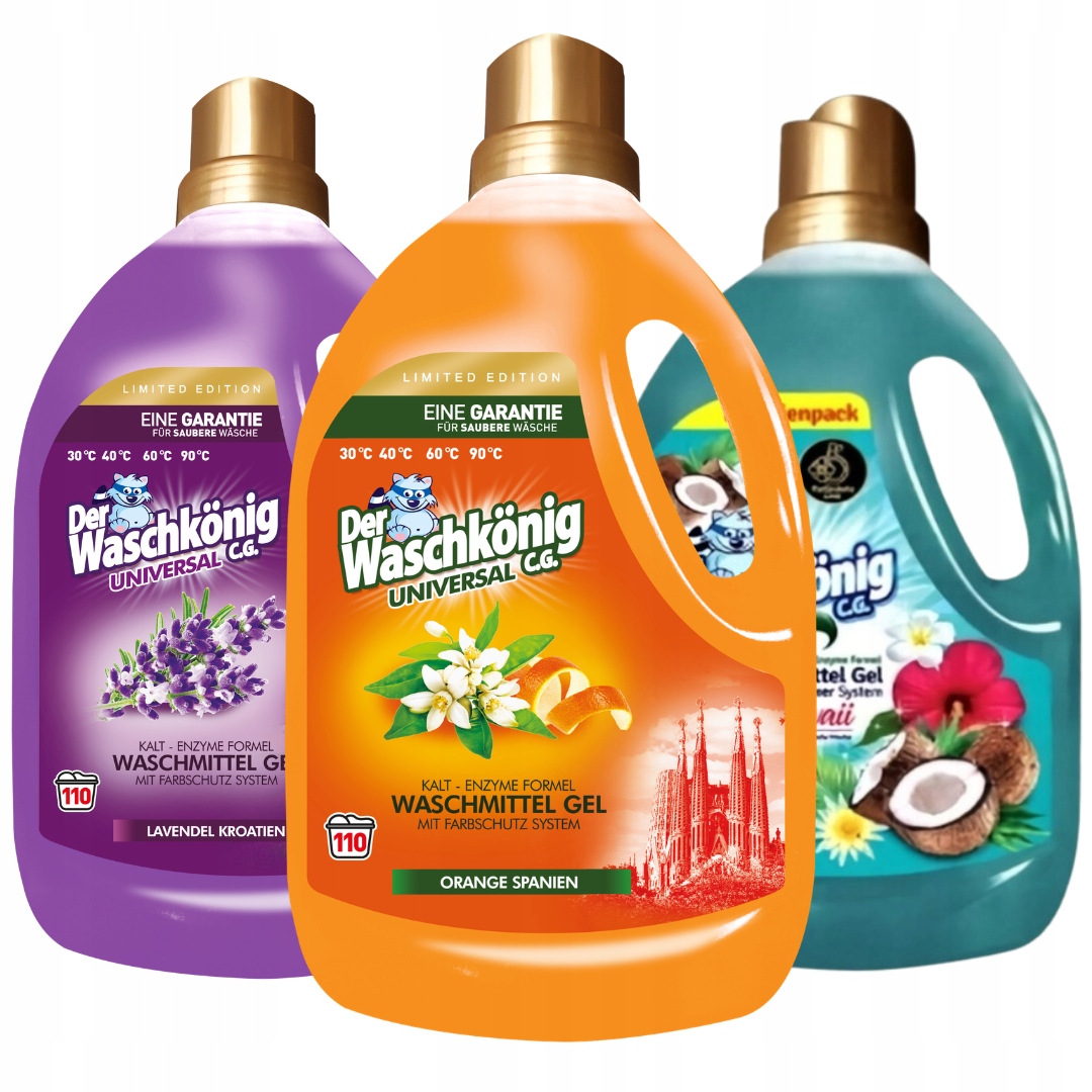 Waschkonig Żel do Prania Kolor Uniwersal Hawaii Mix 3,305l 3 szt.