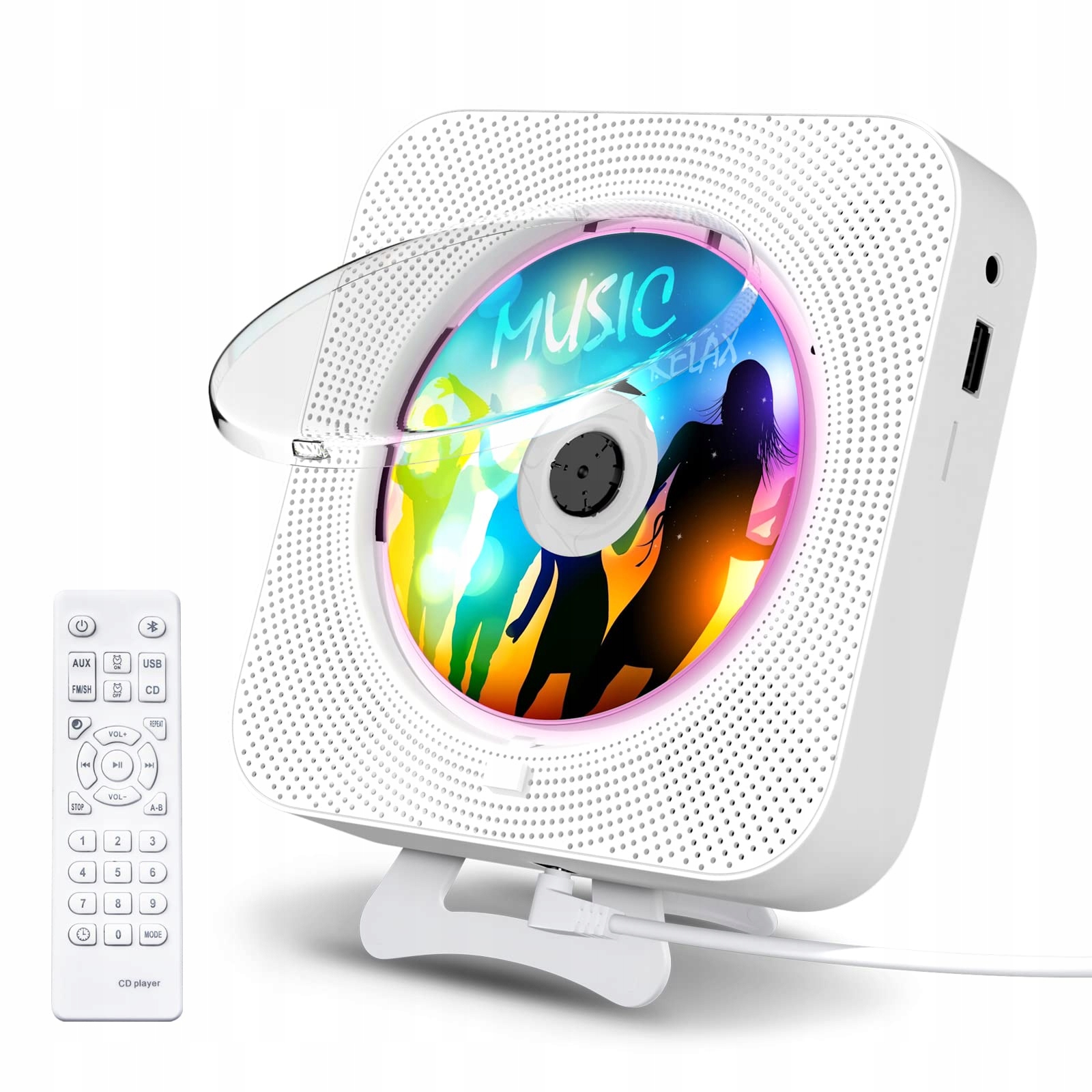Přenosný Přehrávač CD Reproduktor Bluetooth Rádio Reproduktory Hifi Dálkové Ovládání