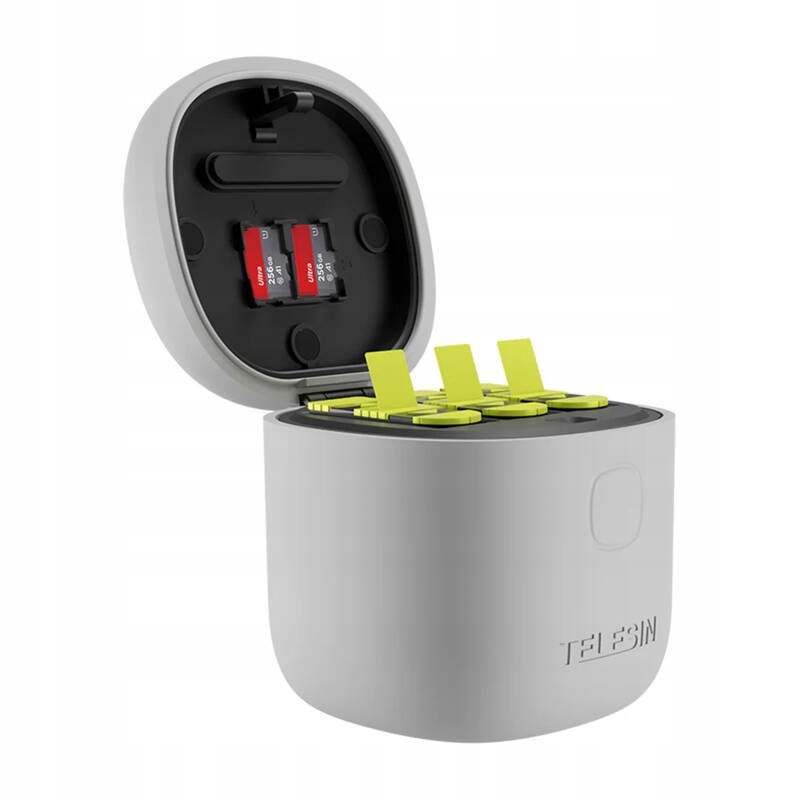 Ładowarka trójkanałowa Telesin Allin box 3 akumulatory do GoPro żółty