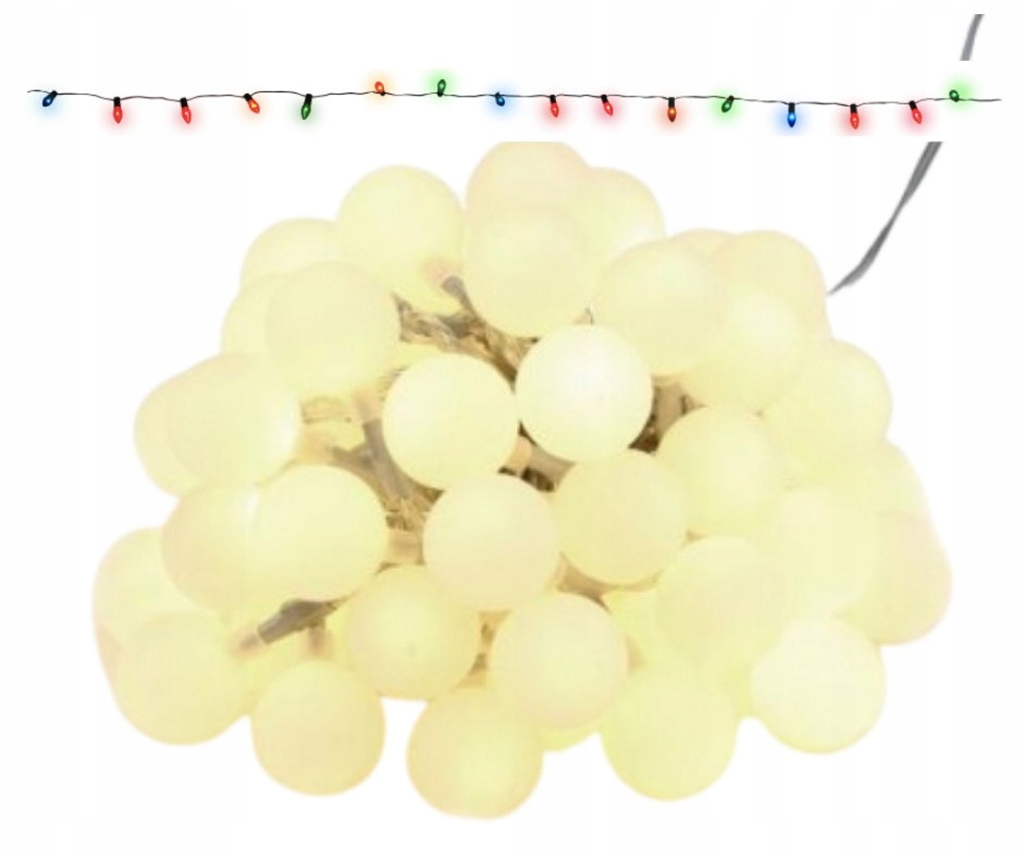 

Girlanda Lampki Ogrodowe zewnętrzne 50szt Kolorowe