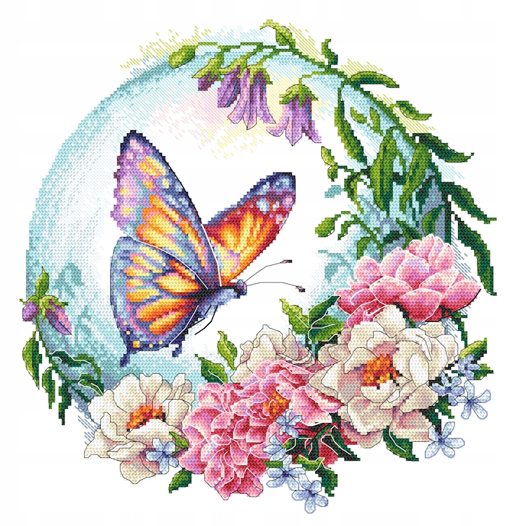 Křížková výšivka Vyšívací sada Pohádkový motýl