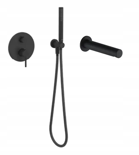 PI Zestaw wannowy pryszn. wylewka czarny Excellent