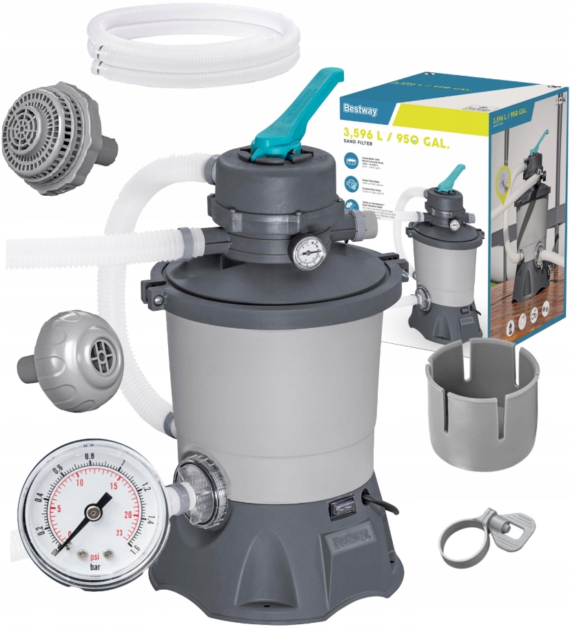 Pompa Piaskowa Bestway 58515 Filtrująca Do Basenów 3596L/h Złączki, Węże