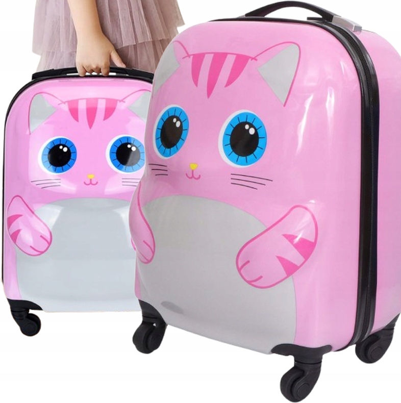 Walizka Dziecięca Podróżna Na Kółkach Różowa Dla Dziewczynki Lekka Kotek