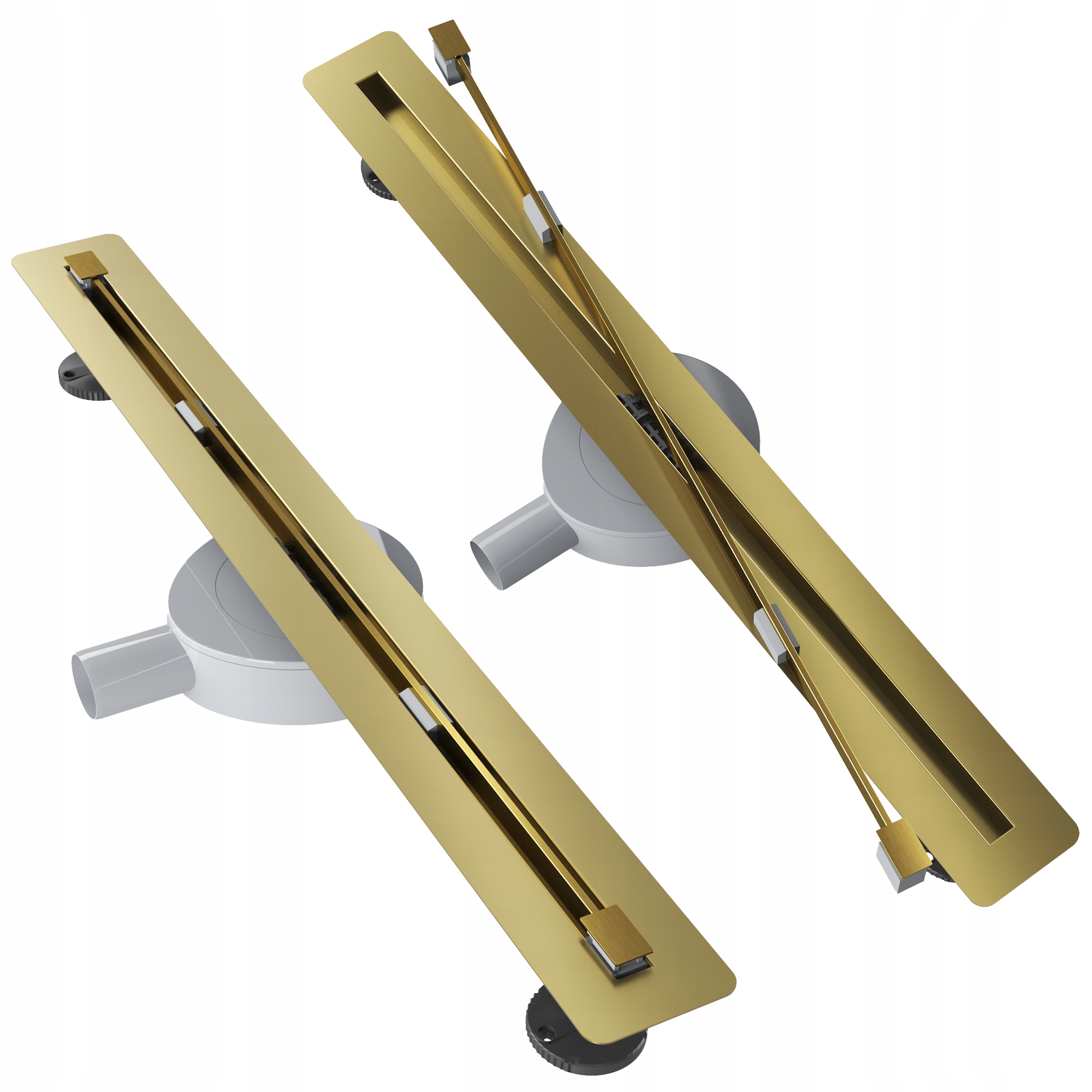 Lineárny Odtok Pod Dlažbu Luno Zlatý 70 cm Oceľový Sifón Sprchová Vanička