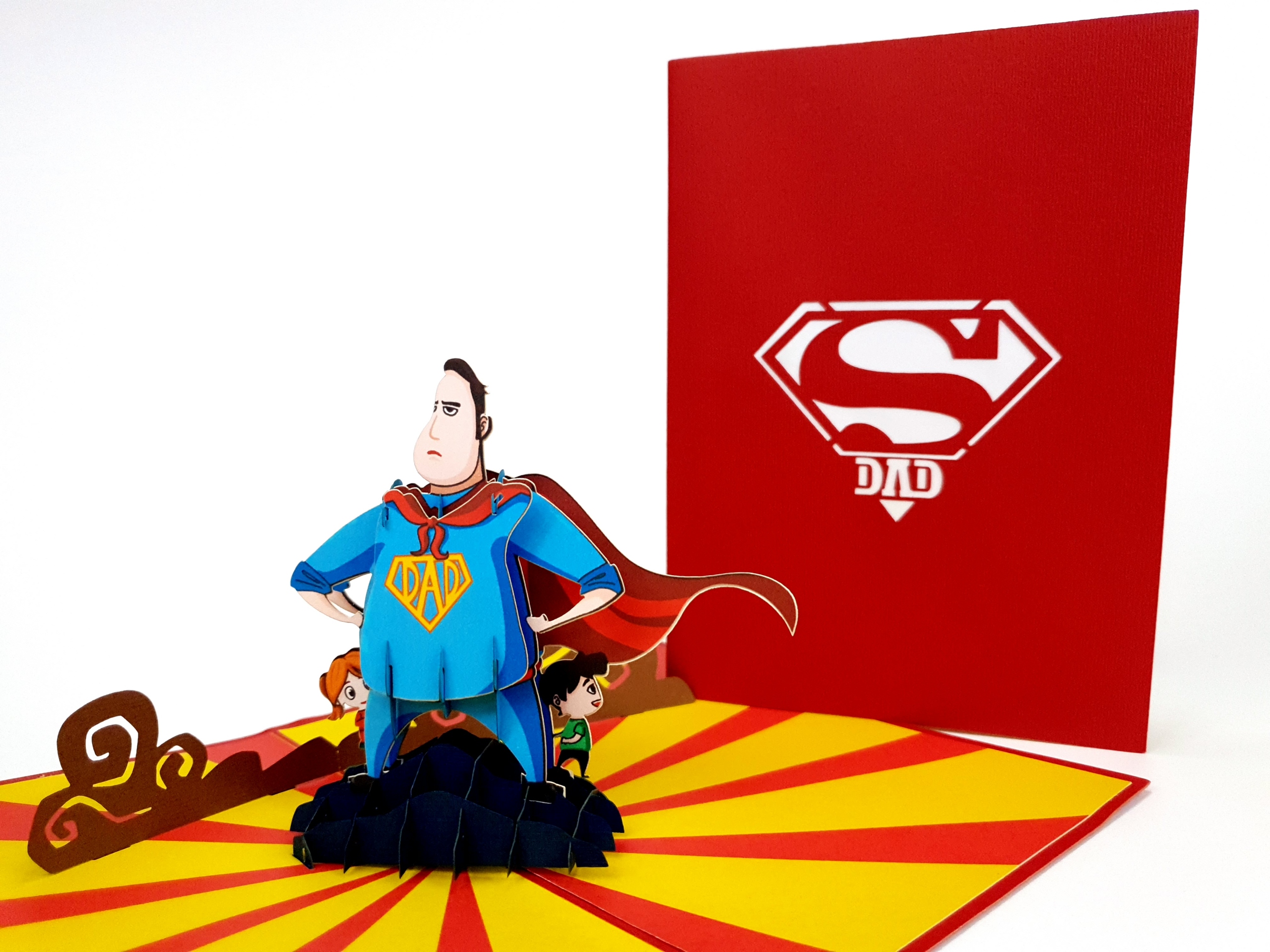 Super Tata, Kartka 3d Dzień Taty Ojca Prezent WOW