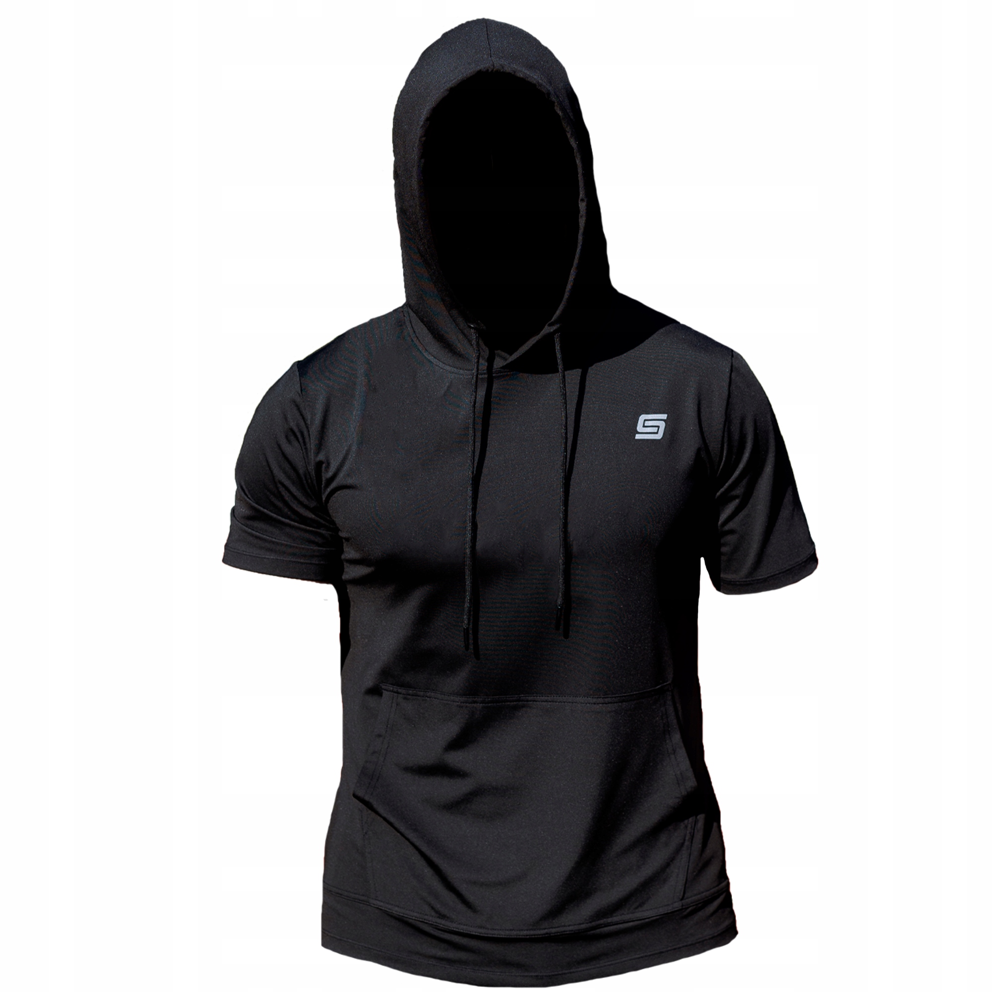 Koszulka z kapturem 3XL męska sportowa czarna fitness gym trening siłownia
