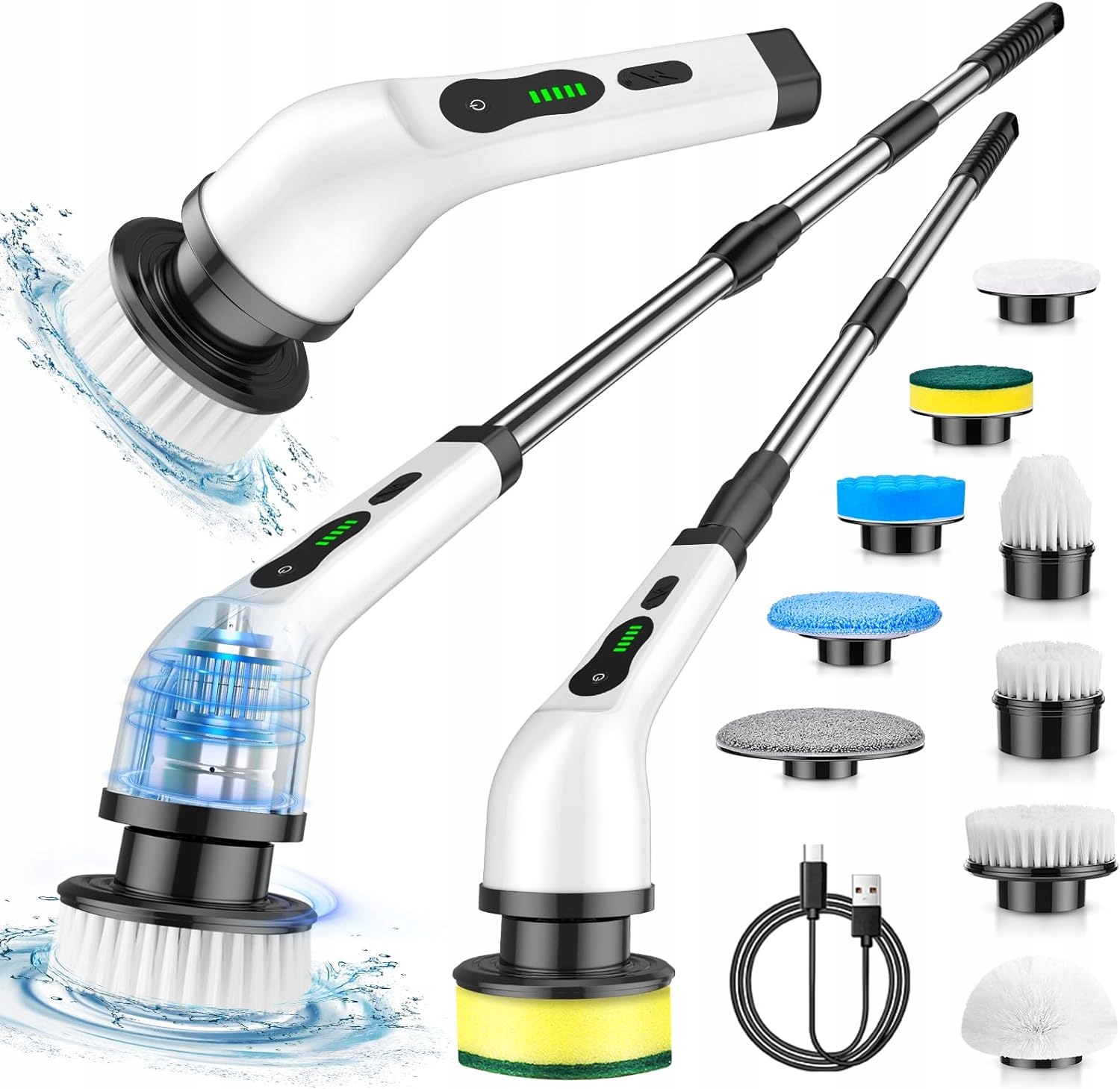 Levně Elektrický Rotační Kartáč Na Čištění Dlaždic Scrubber Fug Mop 9 V 1