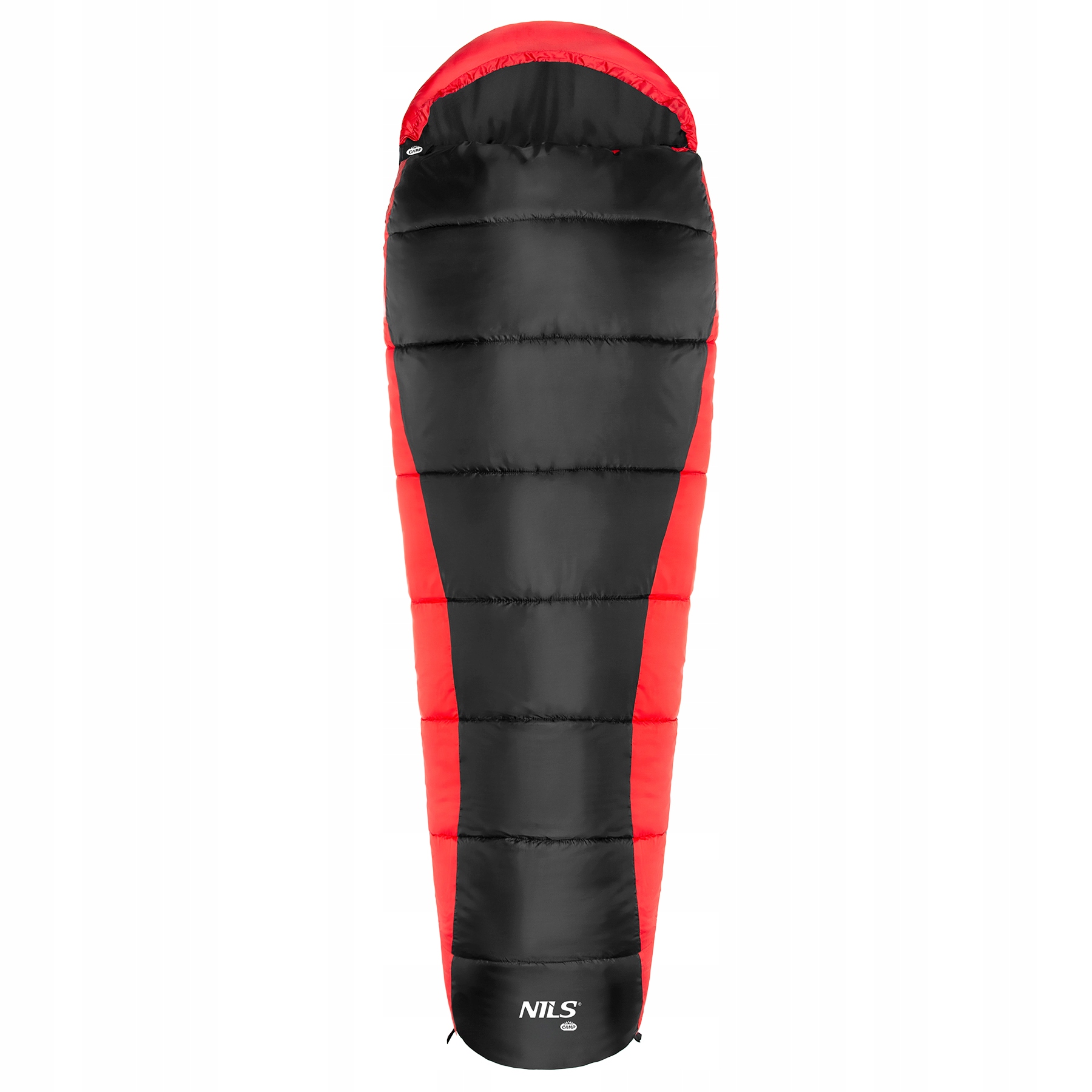 Śpiwór Turystyczny Mumia 80x220cm Nils Camp NC2012 Czarno-czerwony Ciepły