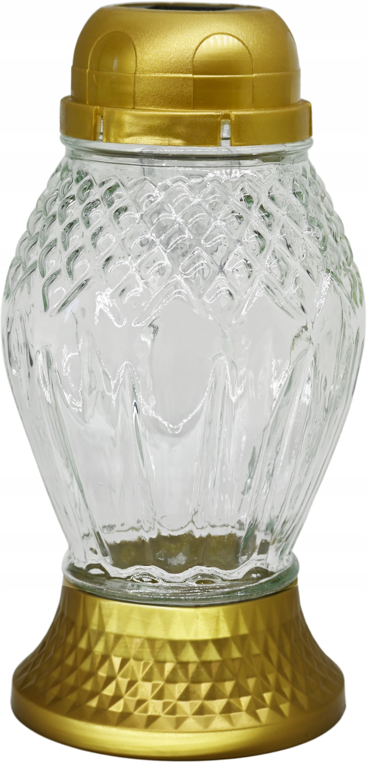 Wysoki Znicz Solarny LED 21 cm – ZNICZE EKO | Wodoodporny | ZŁOTY 569 ZŁ