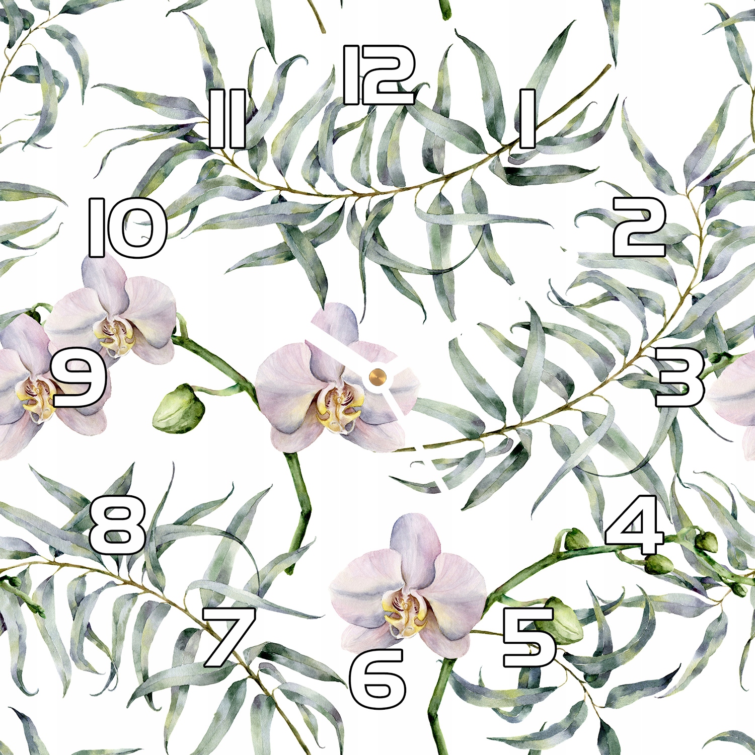 

Zegar szklany na prezent Różowe storczyki 30x30 cm