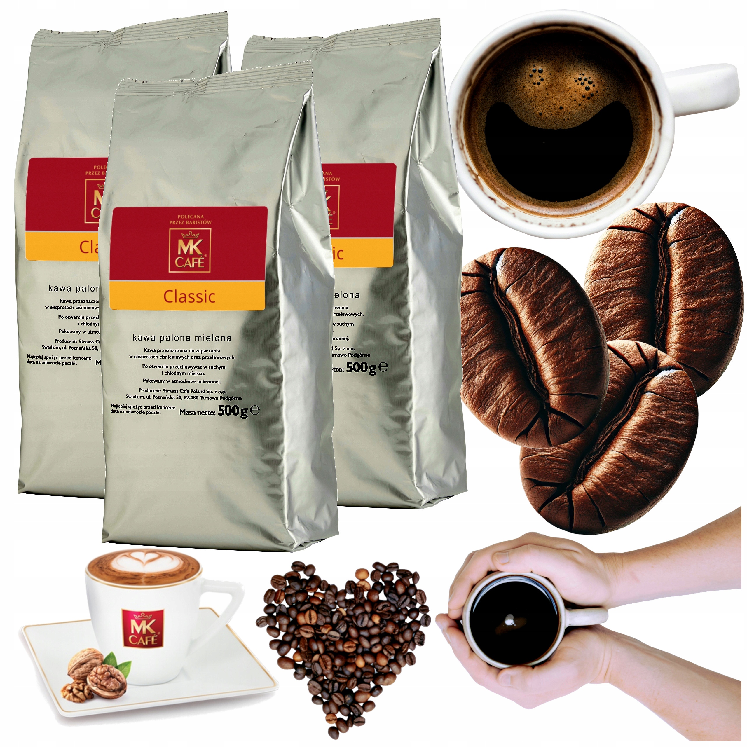 Kawa mielona Mk Cafe 0,5kg x3 Classic oryginalna do ekspresu zestaw 3x 500g